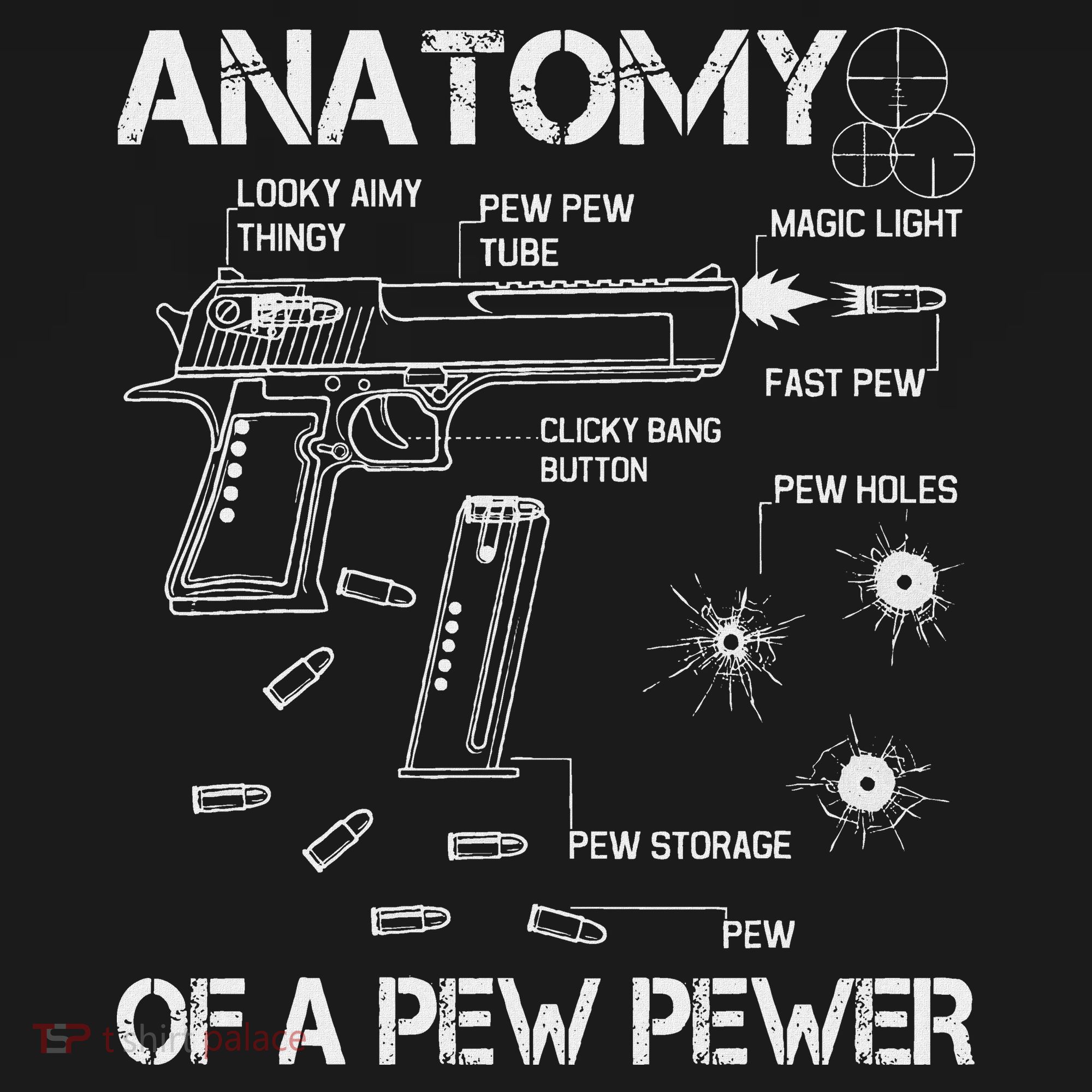 Anatomy Of A Pew Pewer Ammo And Gun Meme Lovers Women's Hoodie