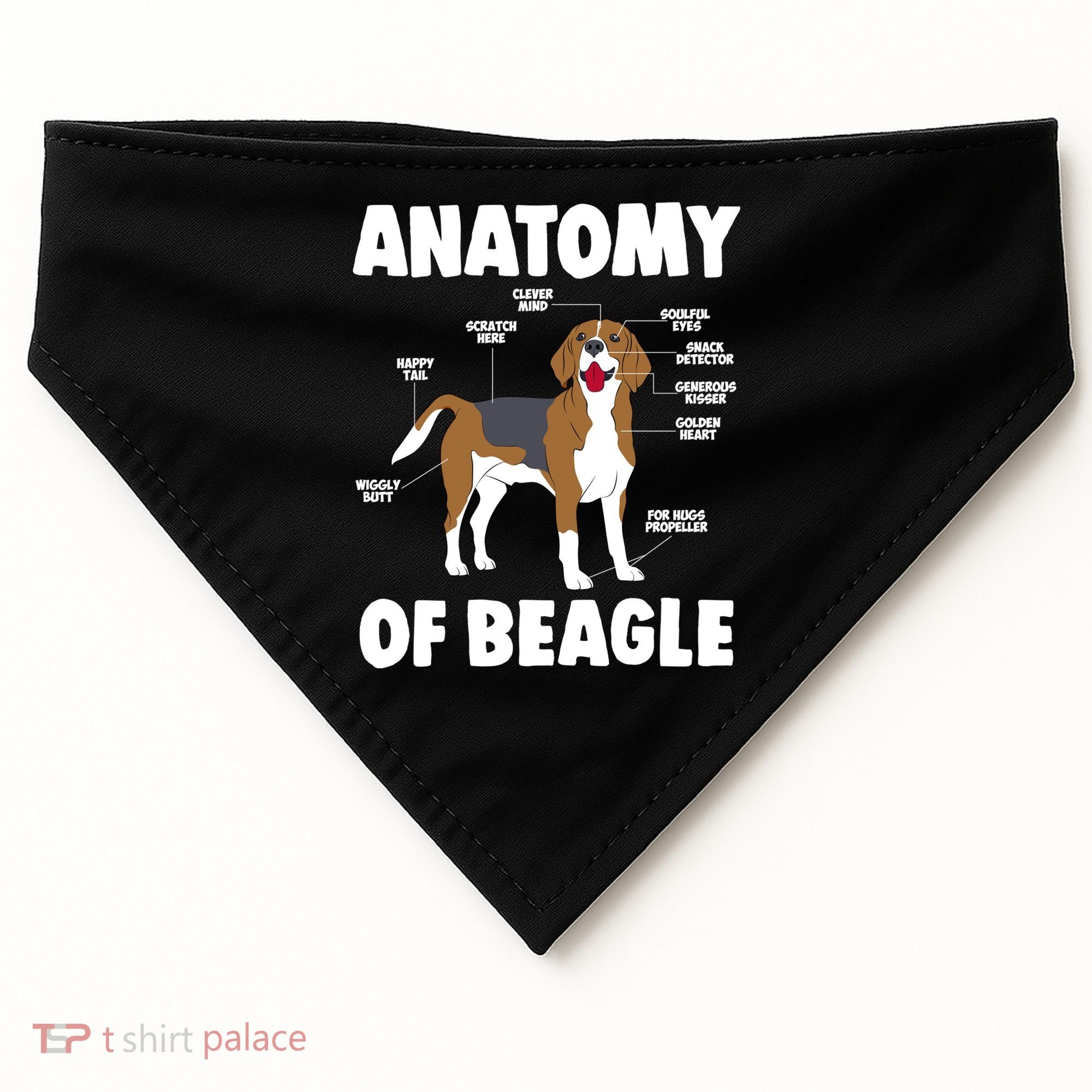 Anatomy Of A Beagle Meaningful Gift USA-Made Doggie Bandana