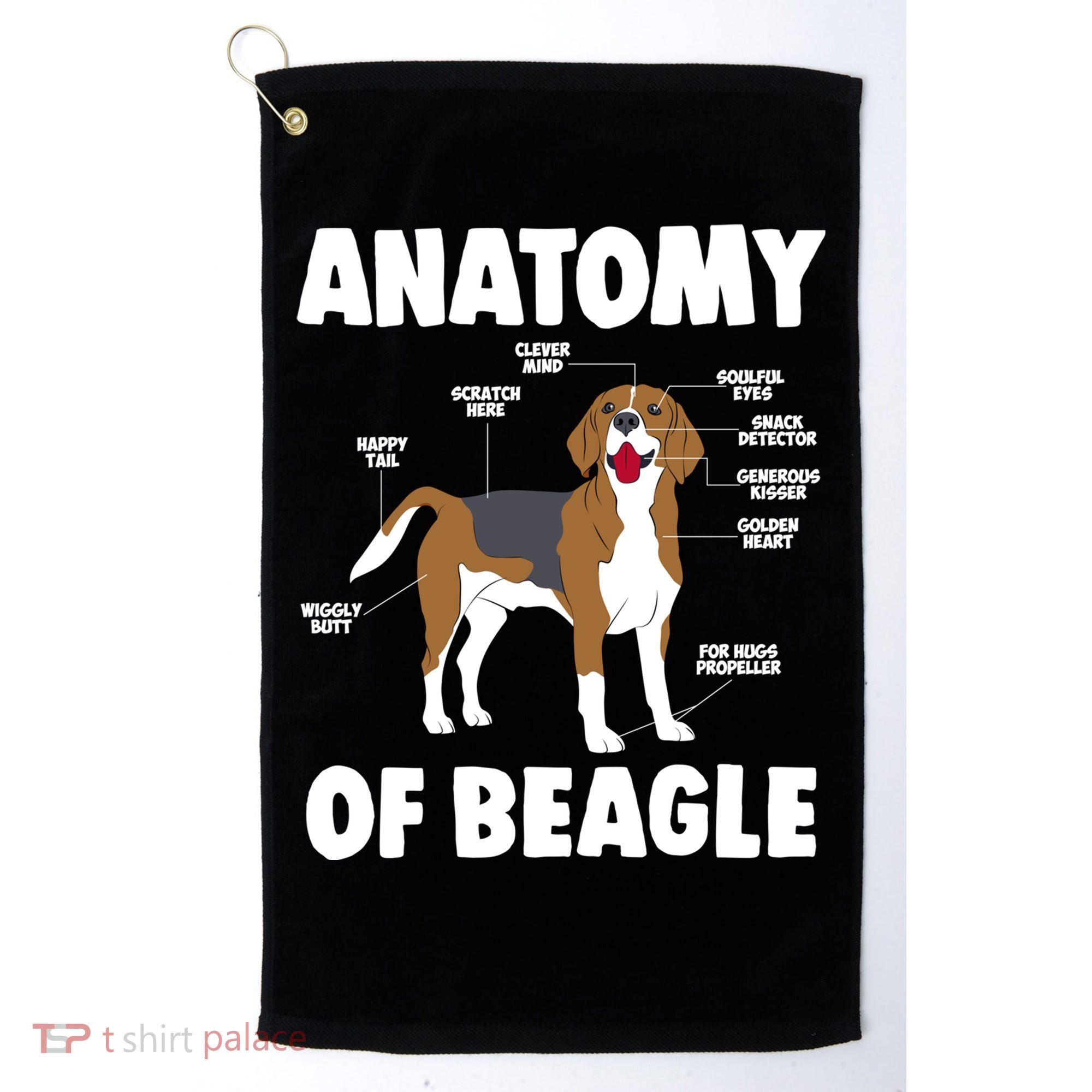 Anatomy Of A Beagle Meaningful Gift Golf Towel