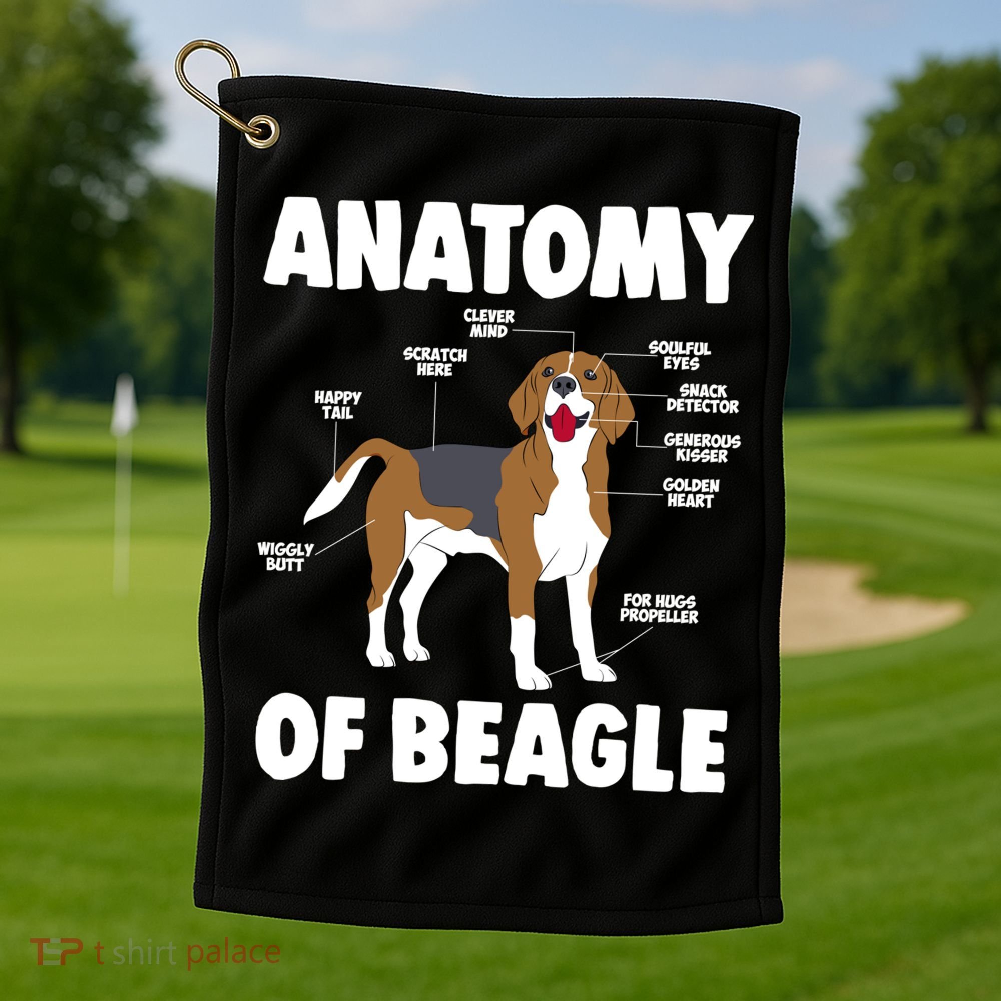 Anatomy Of A Beagle Meaningful Gift Golf Towel