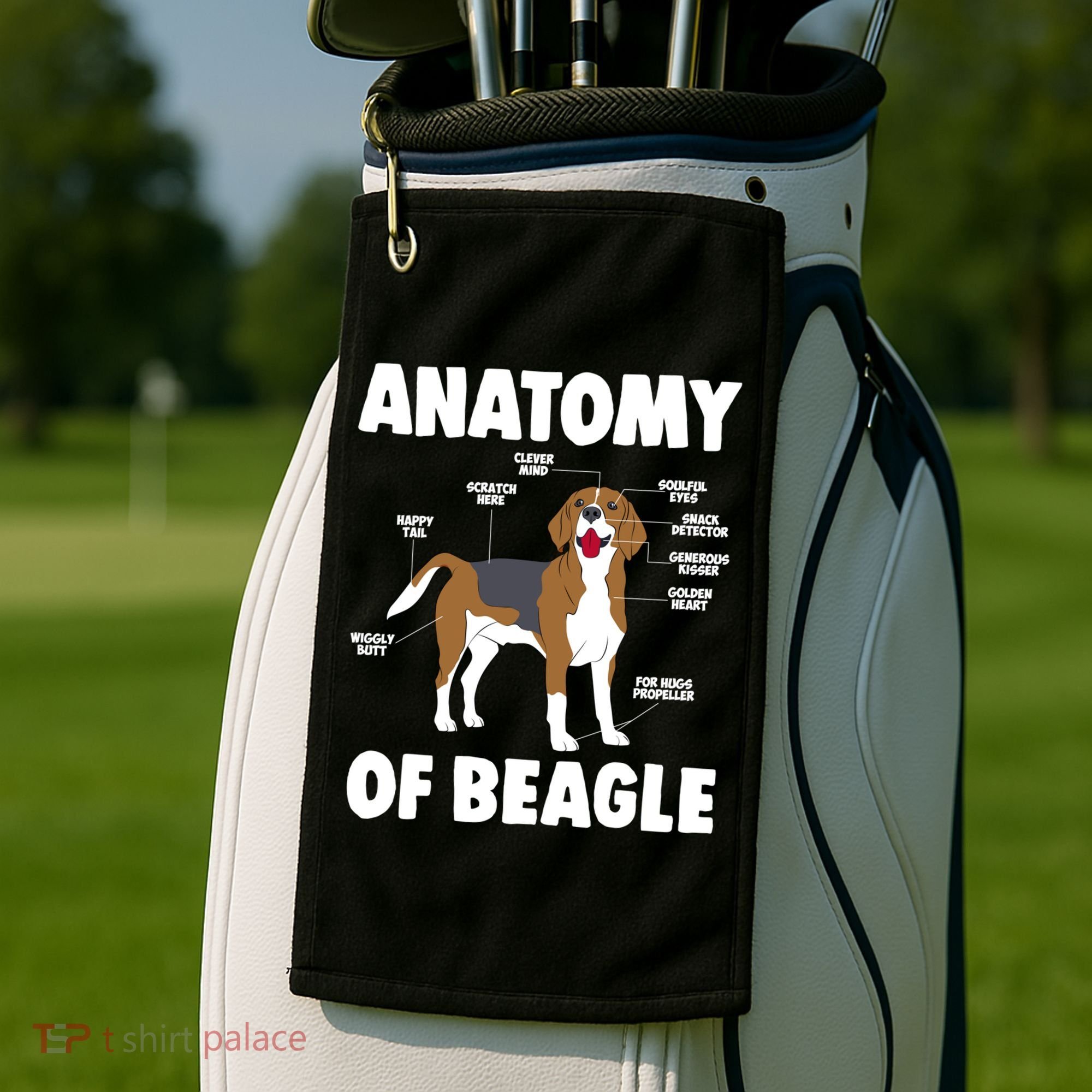 Anatomy Of A Beagle Meaningful Gift Golf Towel