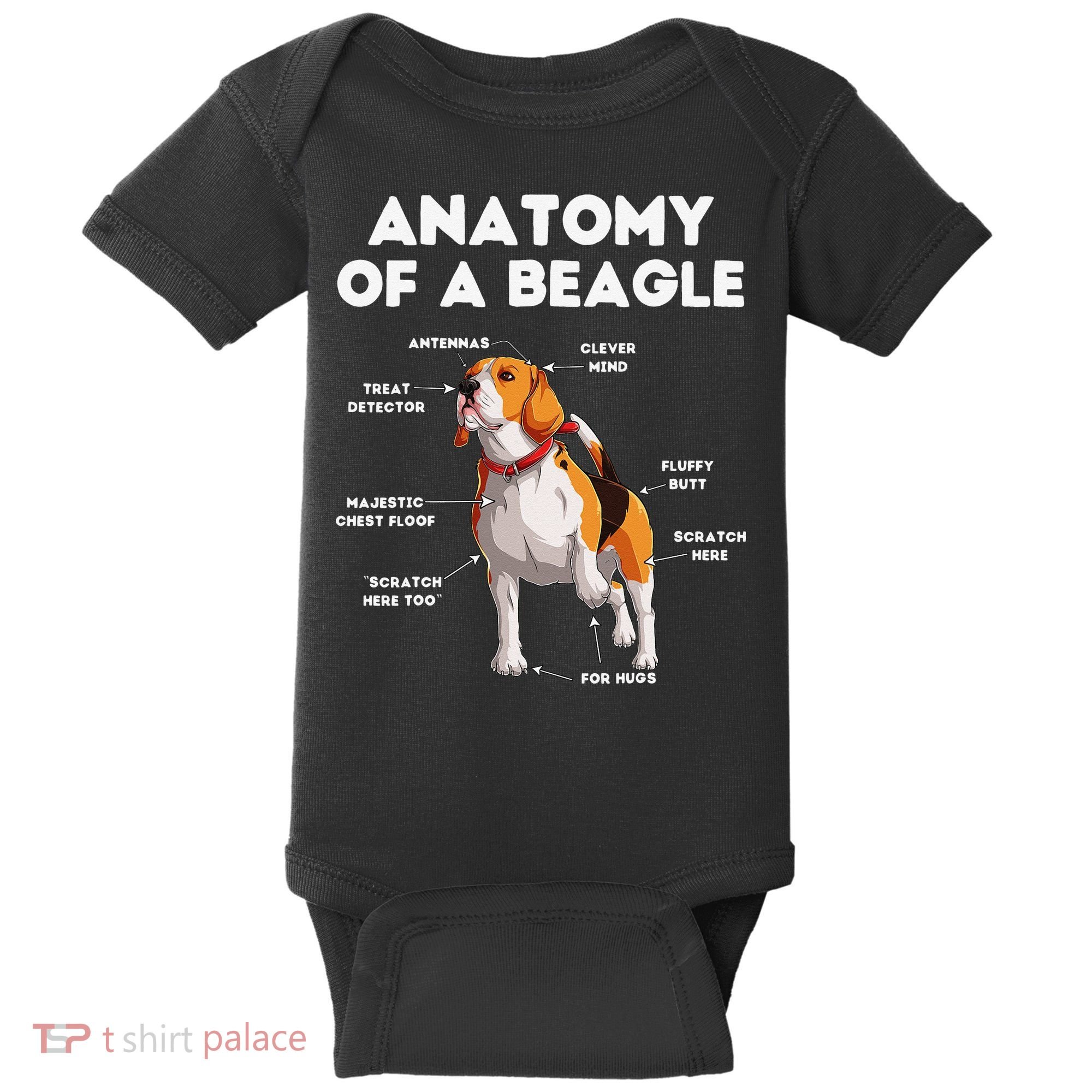Anatomy of a Beagle Funny Beagle Dog Lover Baby Bodysuit