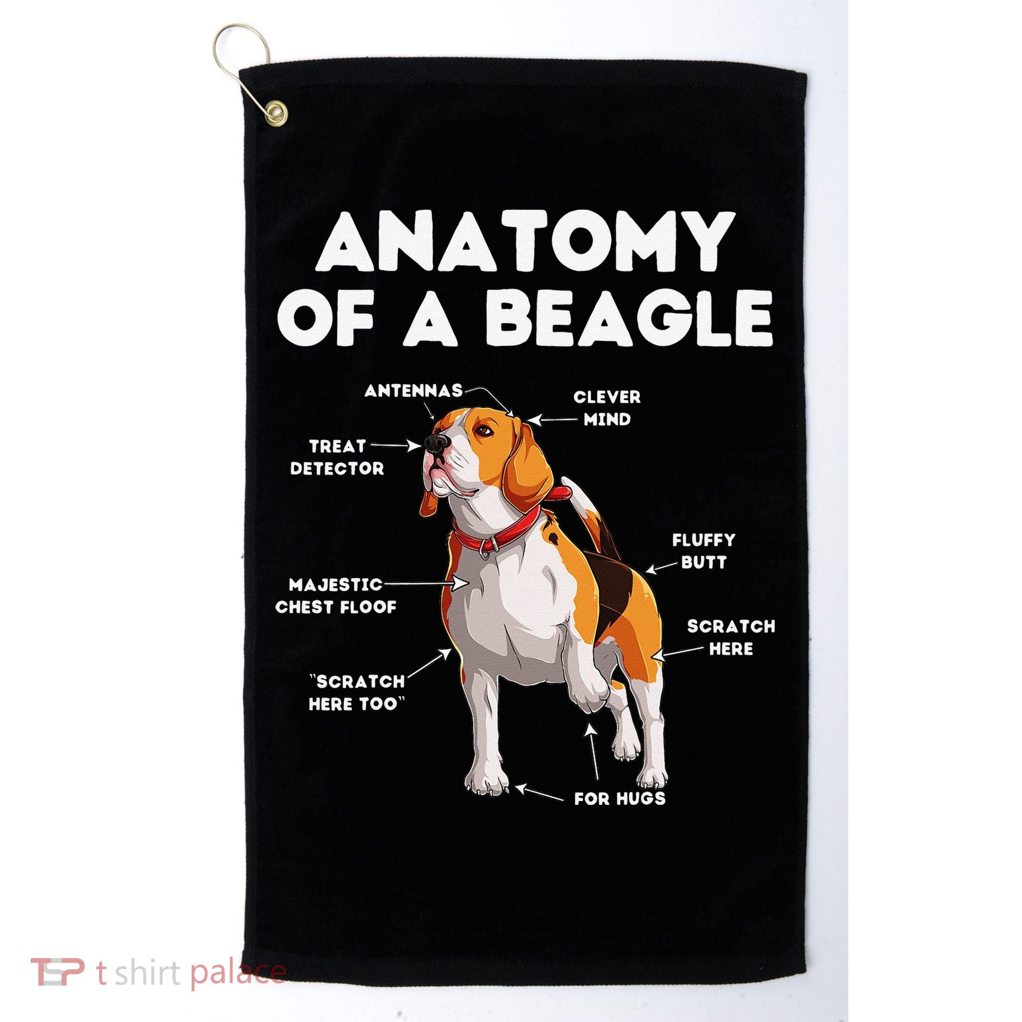Anatomy of a Beagle Funny Beagle Dog Lover Golf Towel