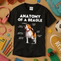 Anatomy of a Beagle Funny Beagle Dog Lover Kids T-Shirt thumb 3