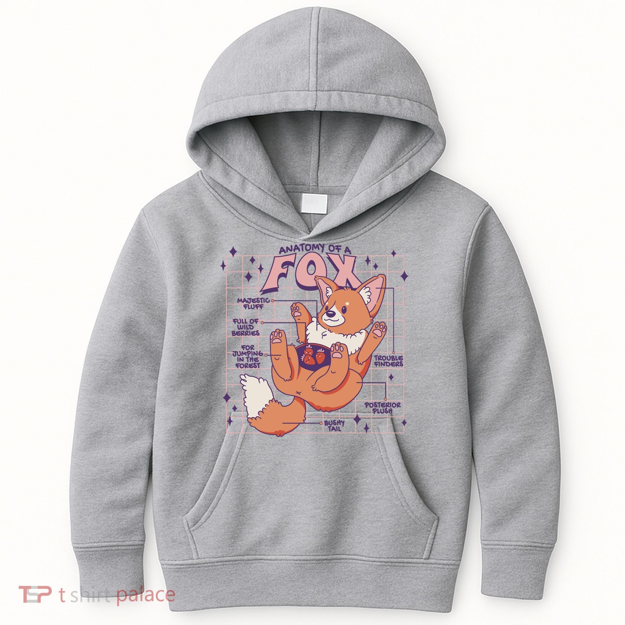 Anatomy Of A Fox Kids Hoodie