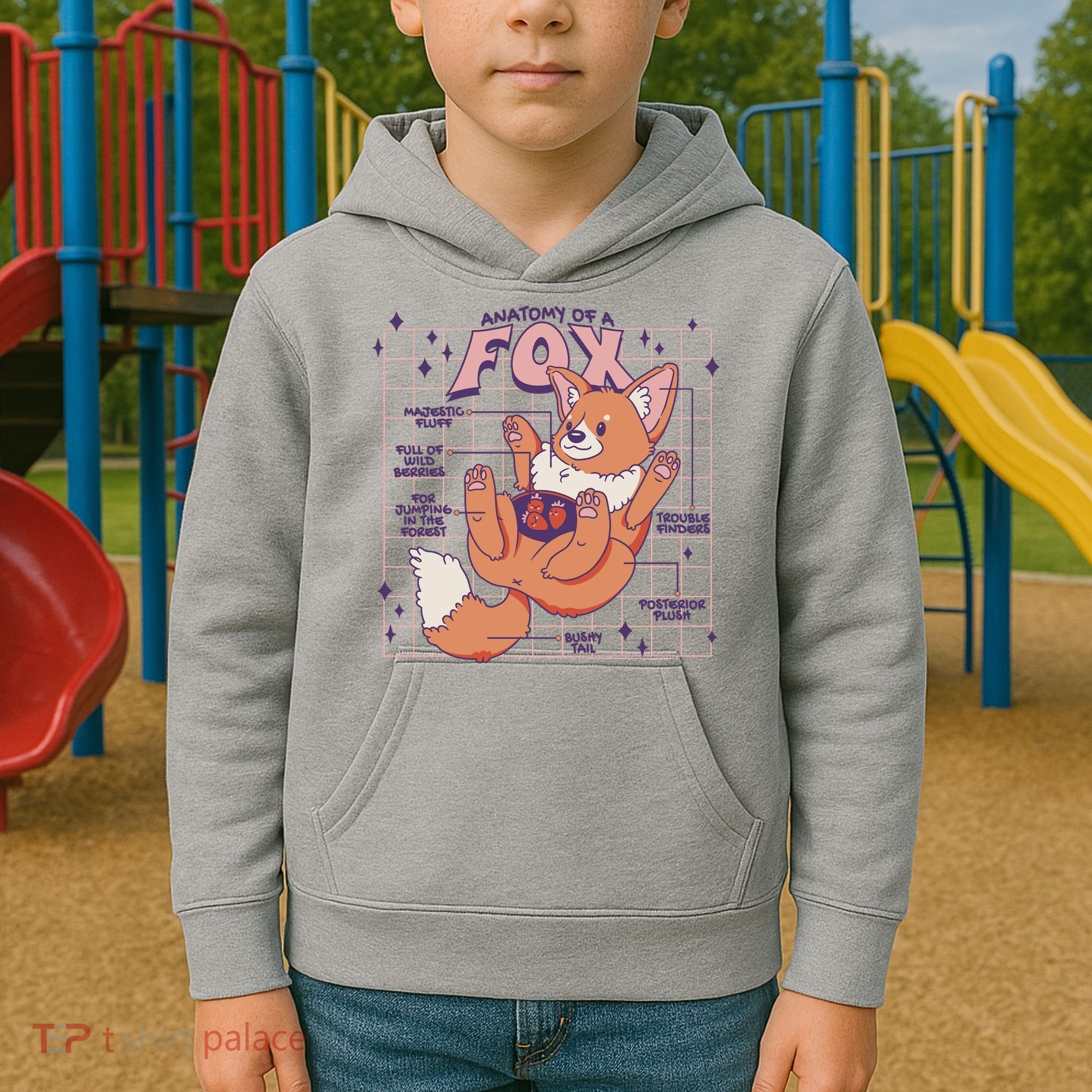 Anatomy Of A Fox Kids Hoodie