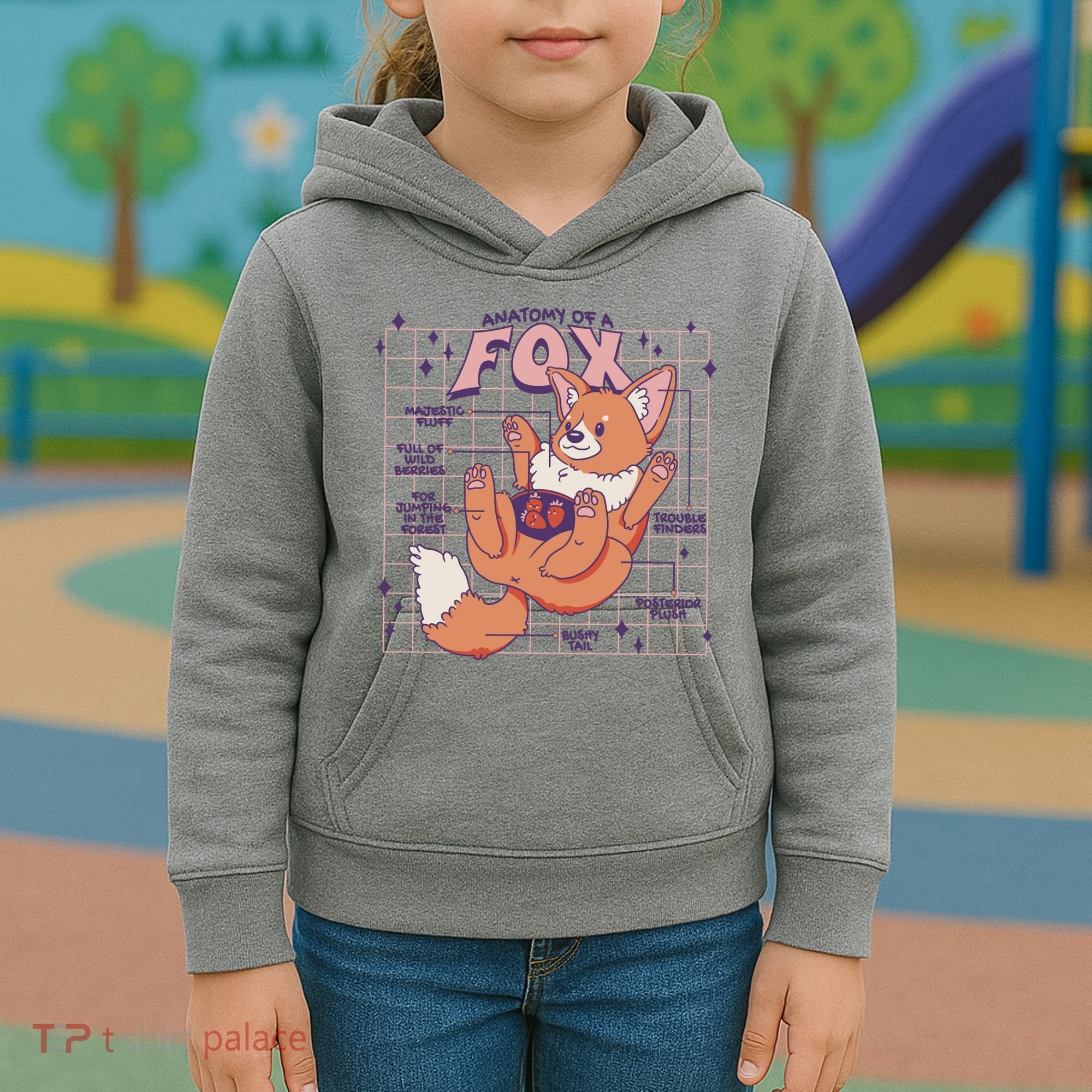 Anatomy Of A Fox Kids Hoodie