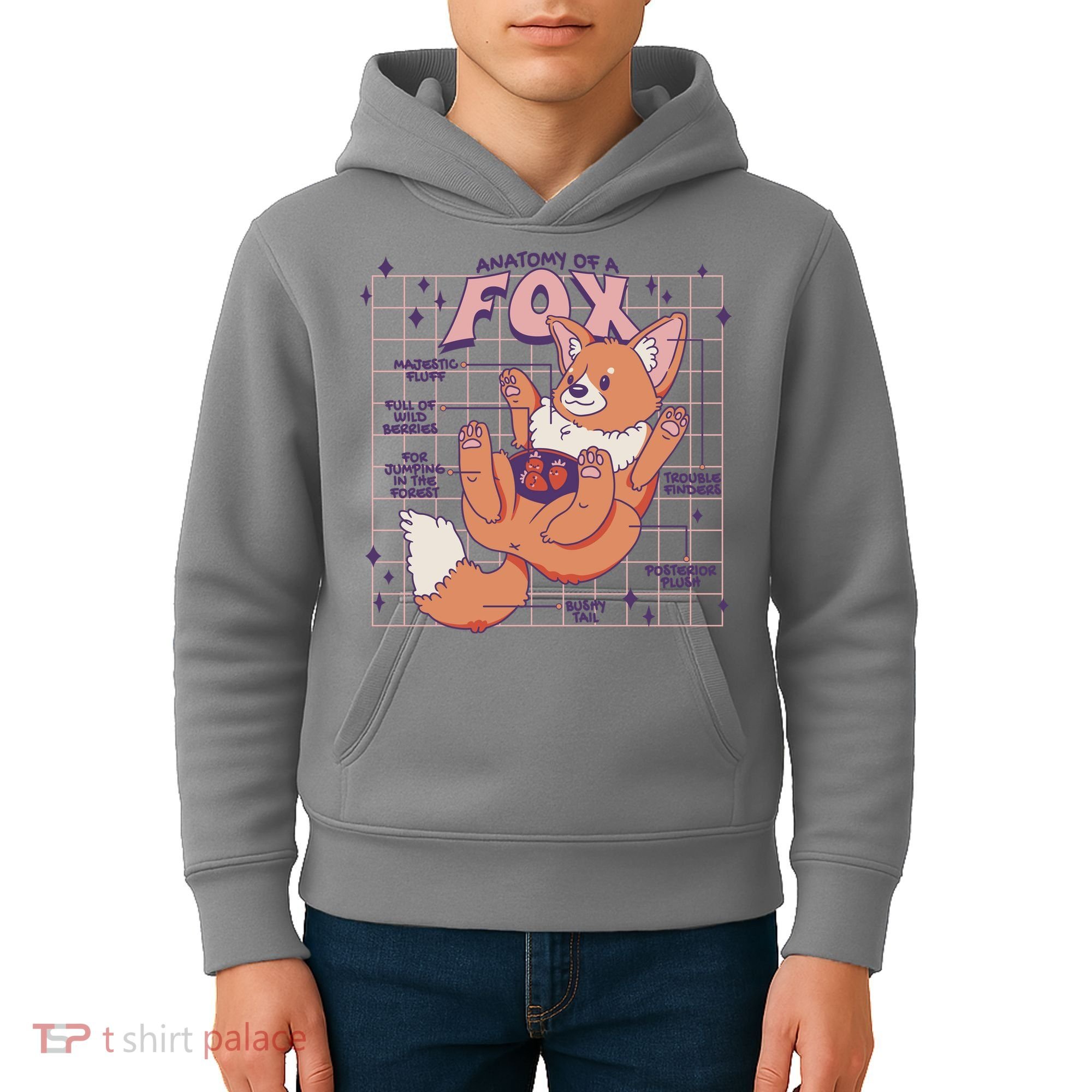 Anatomy Of A Fox Kids Hoodie