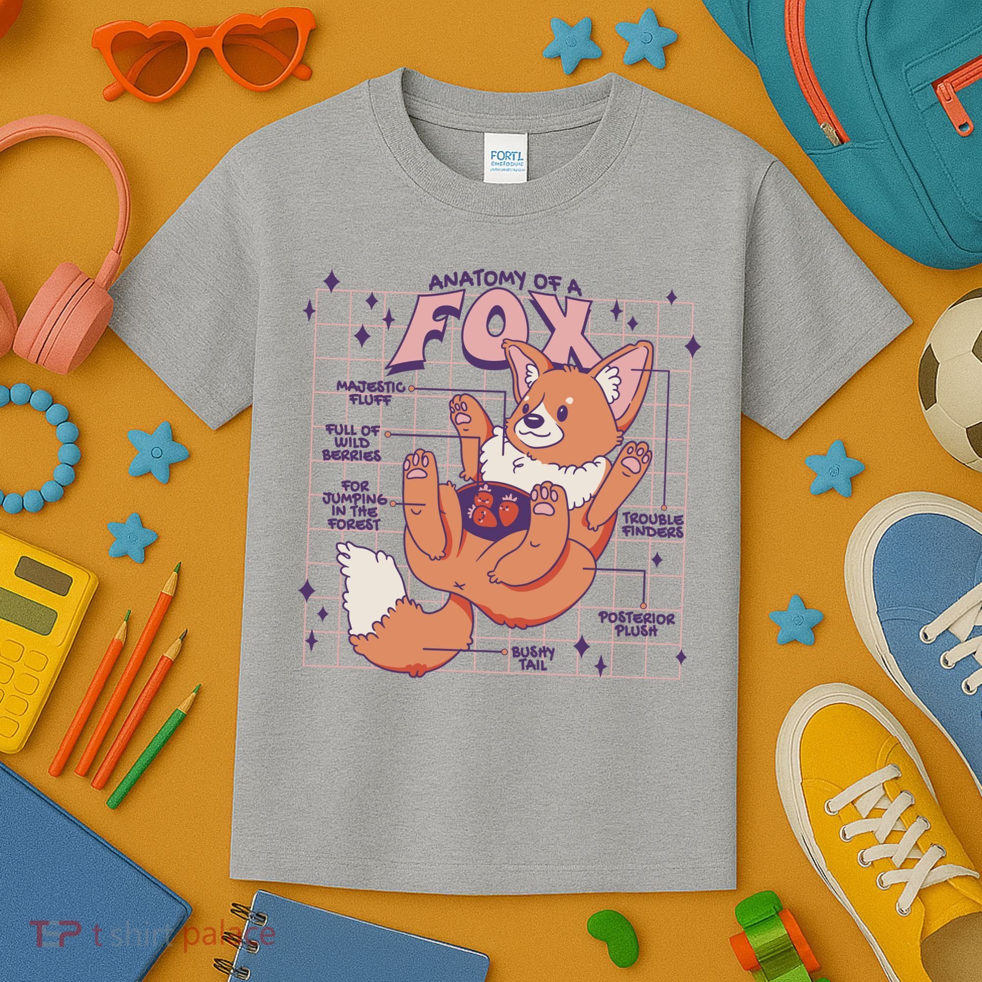 Anatomy Of A Fox Kids T-Shirt