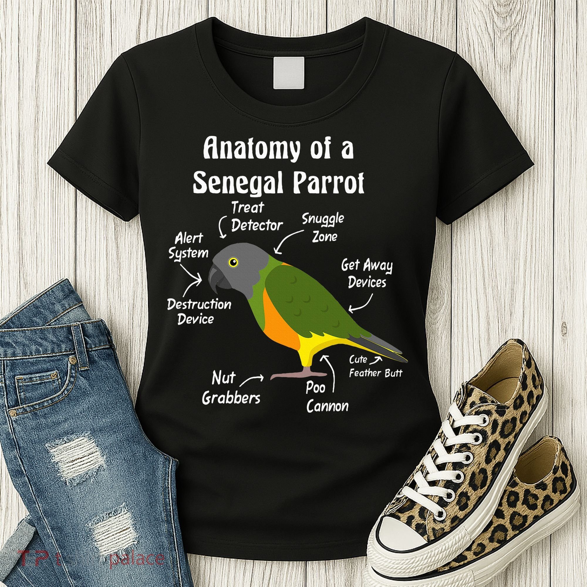 Anatomy Of A Senegal Parrot Women's T-Shirt