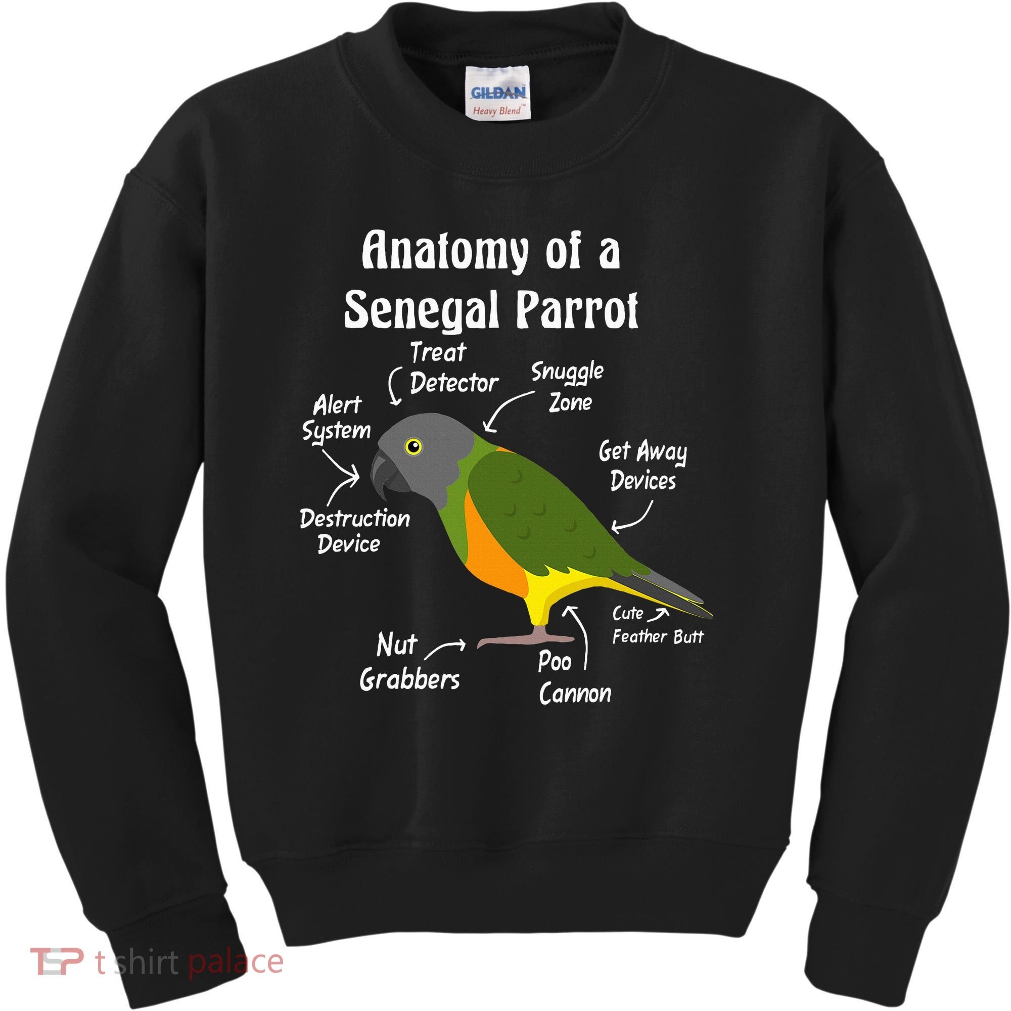 Anatomy Of A Senegal Parrot Kids Sweatshirt
