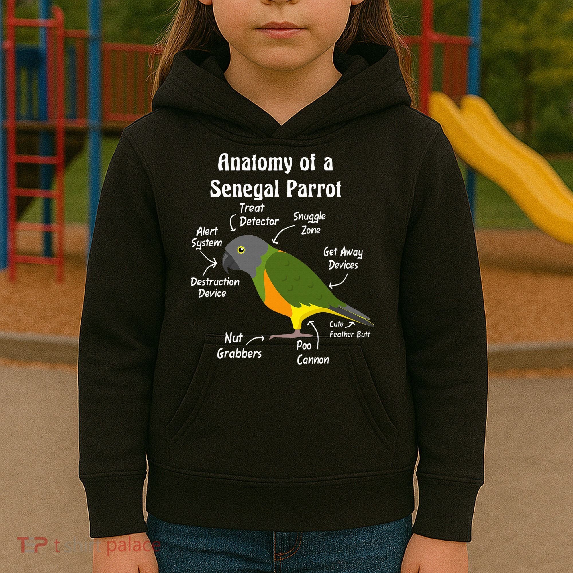 Anatomy Of A Senegal Parrot Kids Hoodie