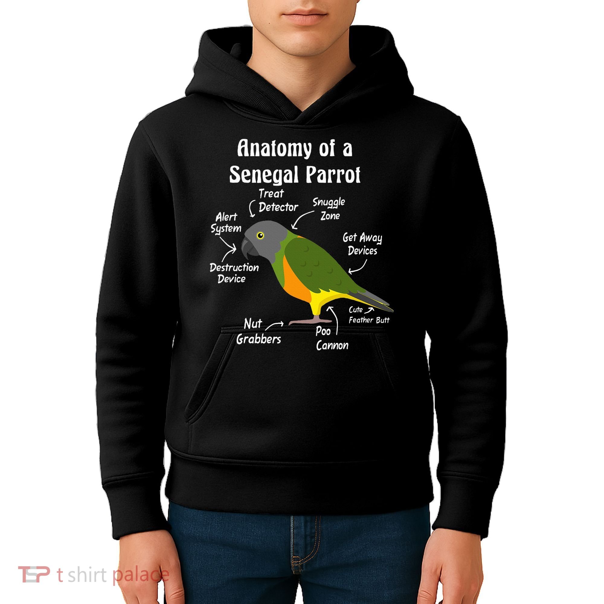 Anatomy Of A Senegal Parrot Kids Hoodie