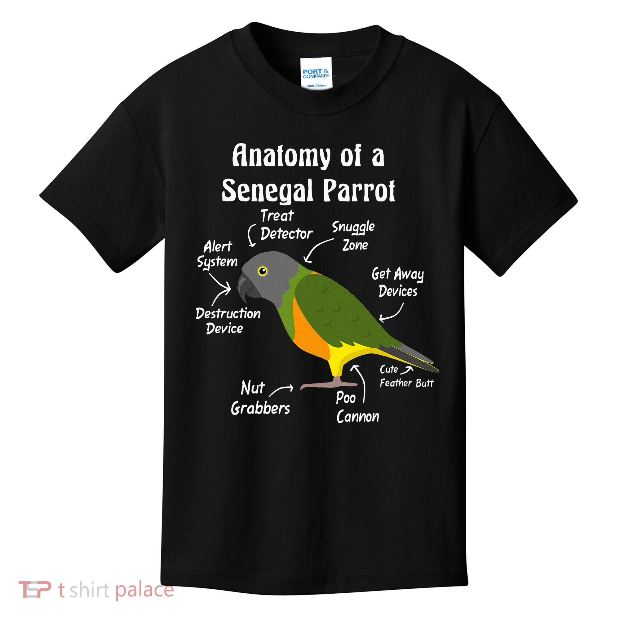Anatomy Of A Senegal Parrot Kids T-Shirt