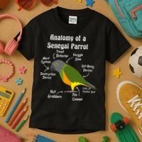 Anatomy Of A Senegal Parrot Kids T-Shirt thumb 3