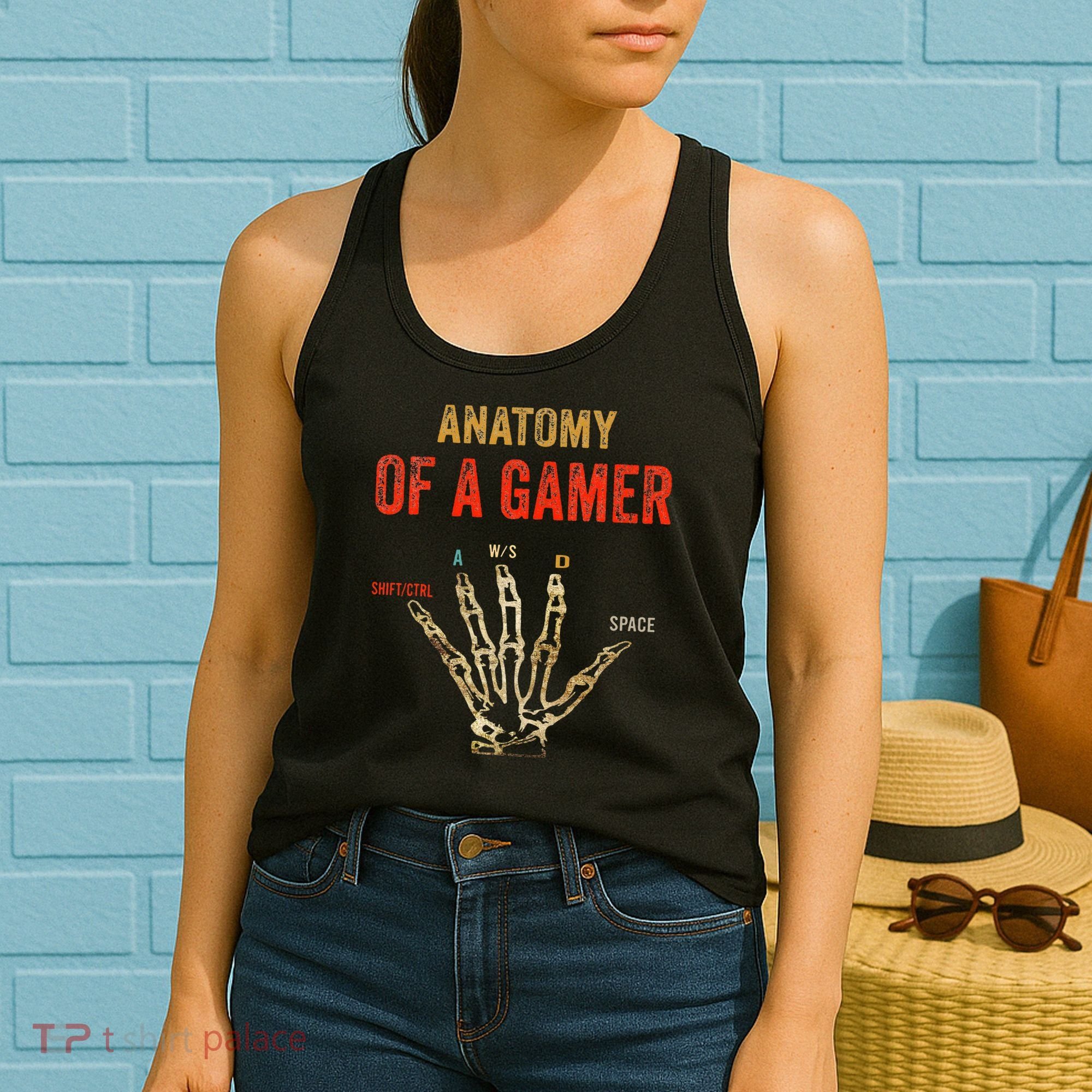 Anatomy of a Gamer Hand funny gaming Women's Tank Top