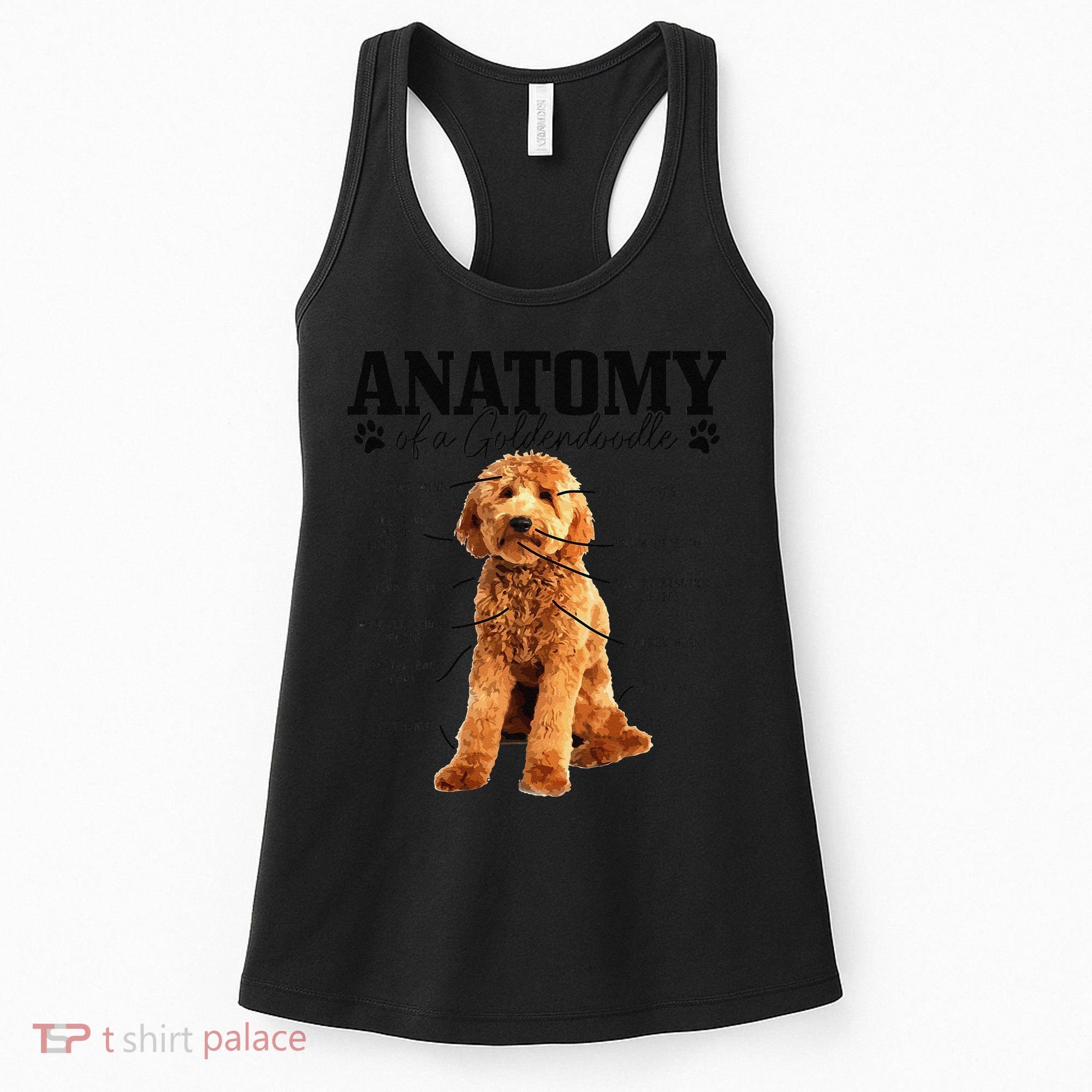 Anatomy Of A Goldendoodle Funny Cute Dog Doodle Mom Dad Gift Women's Tank Top