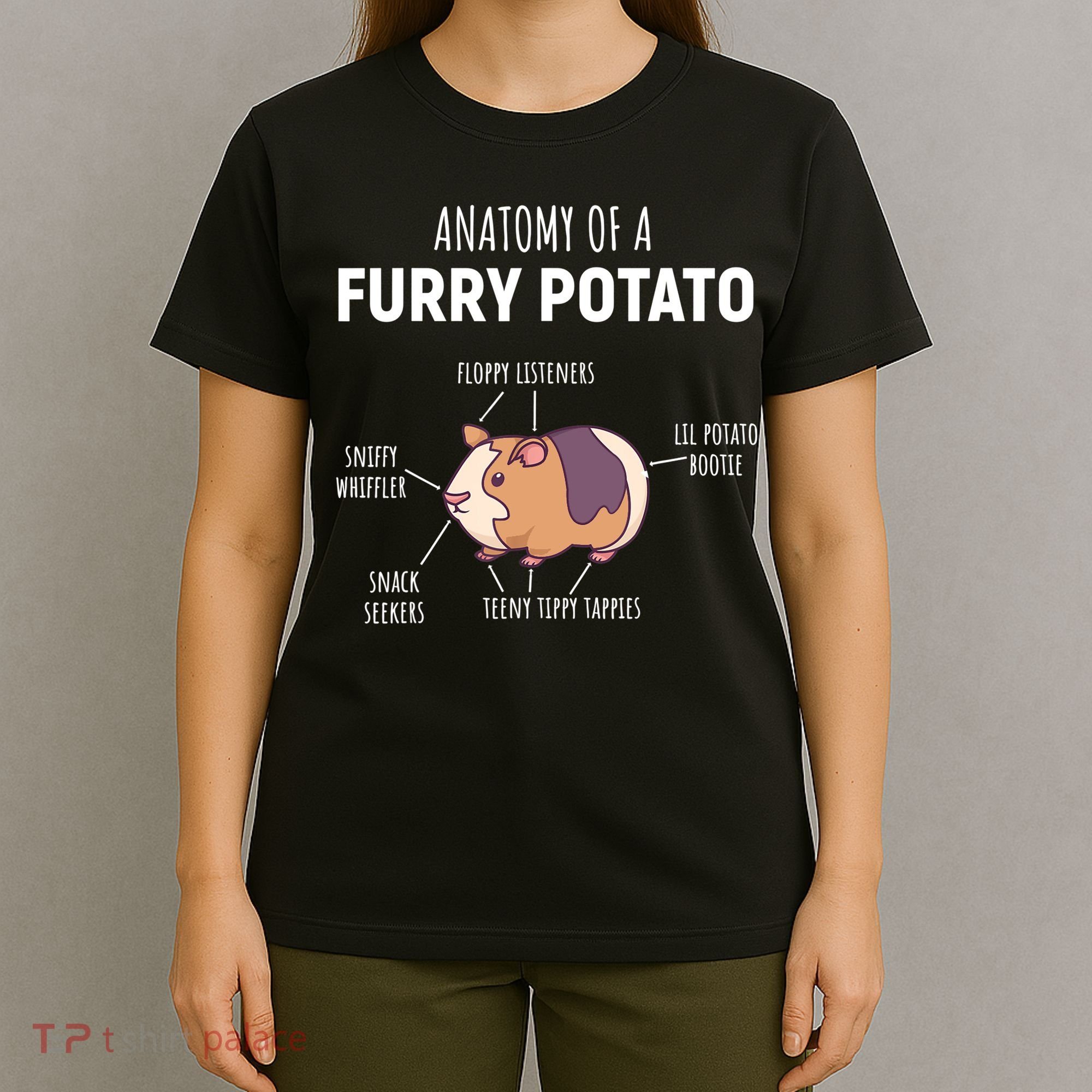 Anatomy Of A Furry Potato Guinea Pig Lover Gift TShirt T-Shirt