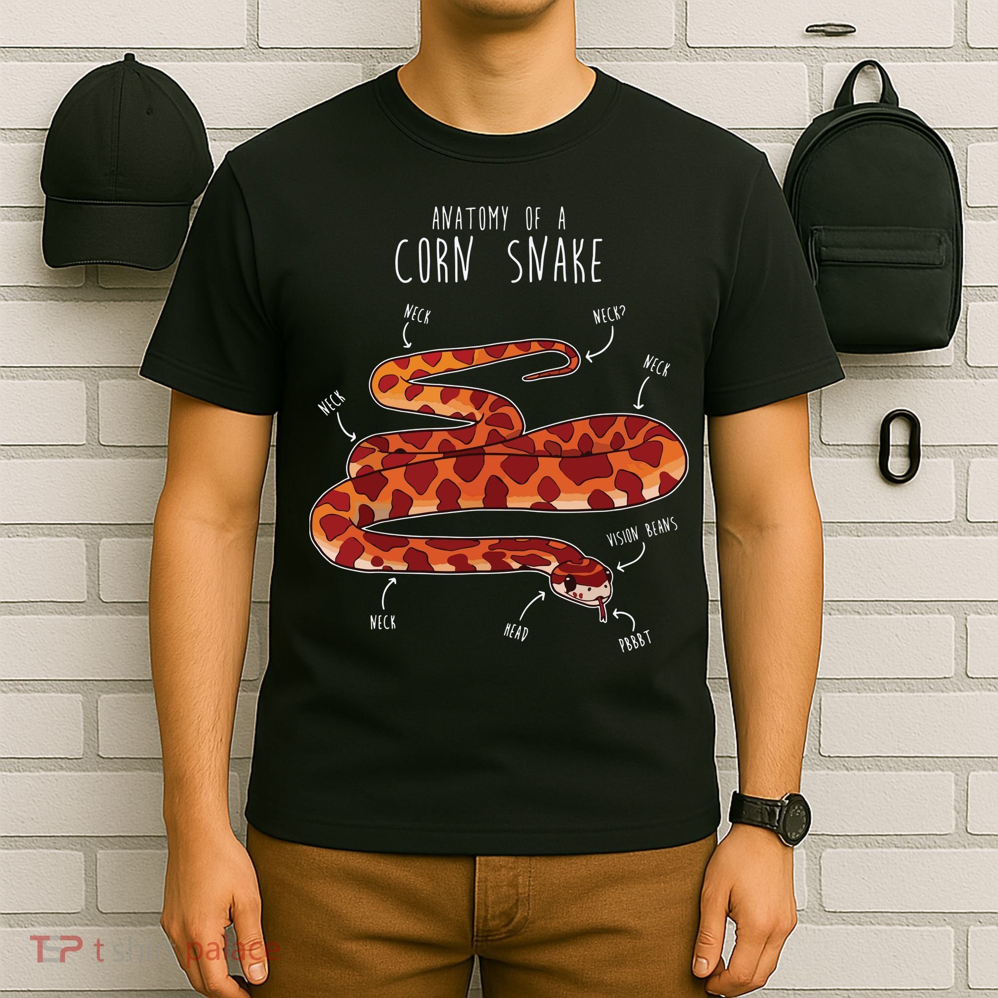 Anatomy Of A Corn Snake Funny Pet Reptile Snake Lover T-Shirt