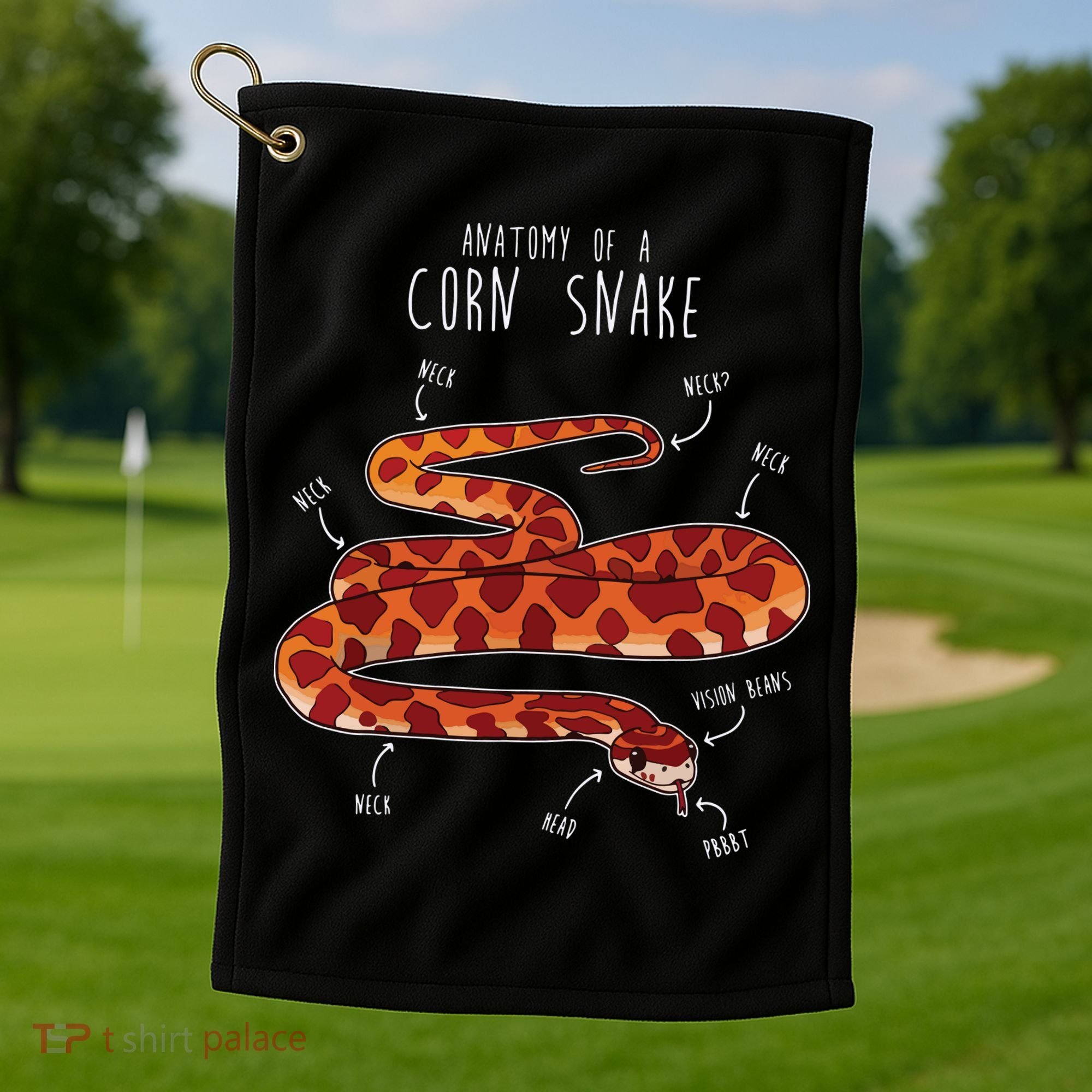 Anatomy Of A Corn Snake Funny Pet Reptile Snake Lover Golf Towel