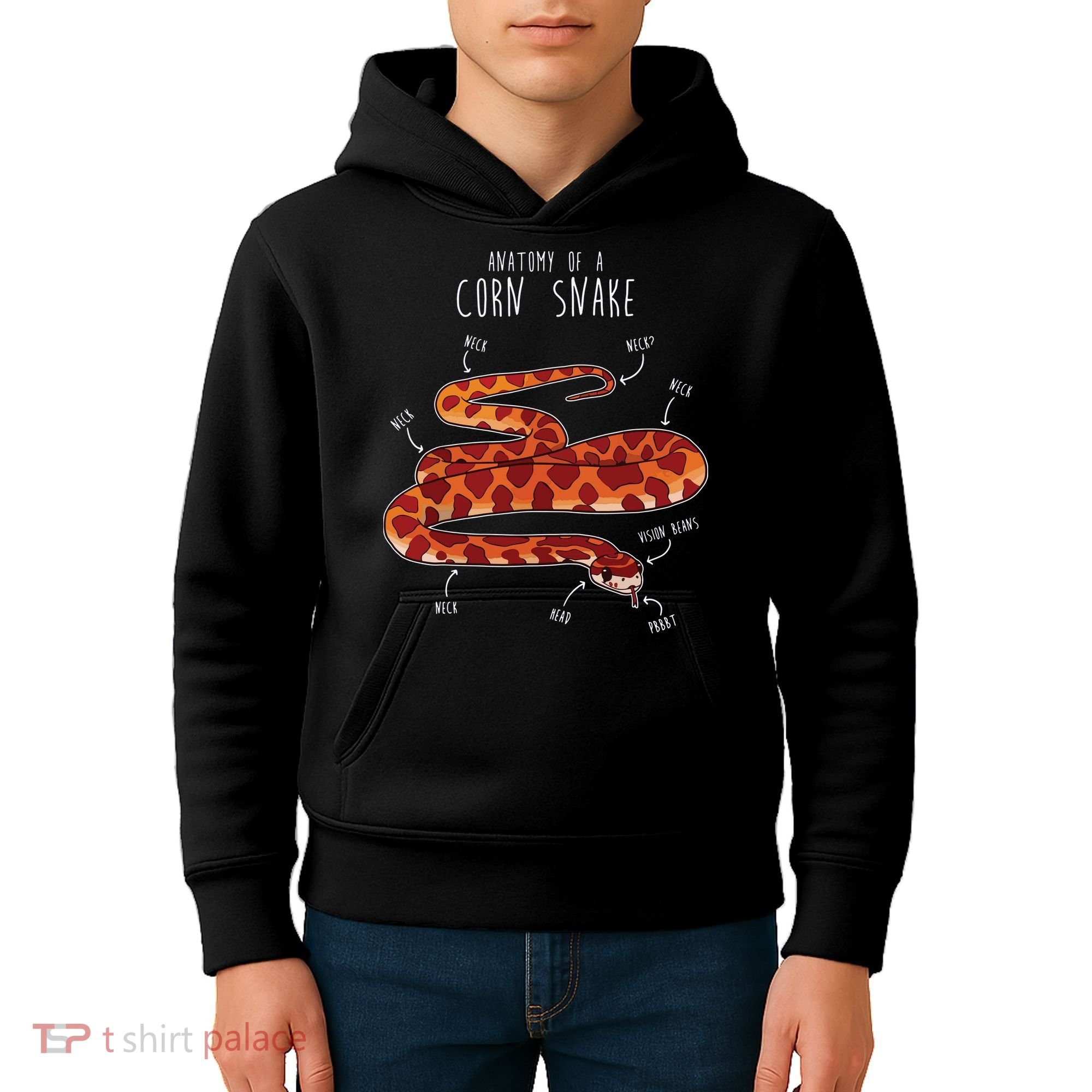 Anatomy Of A Corn Snake Funny Pet Reptile Snake Lover Kids Hoodie