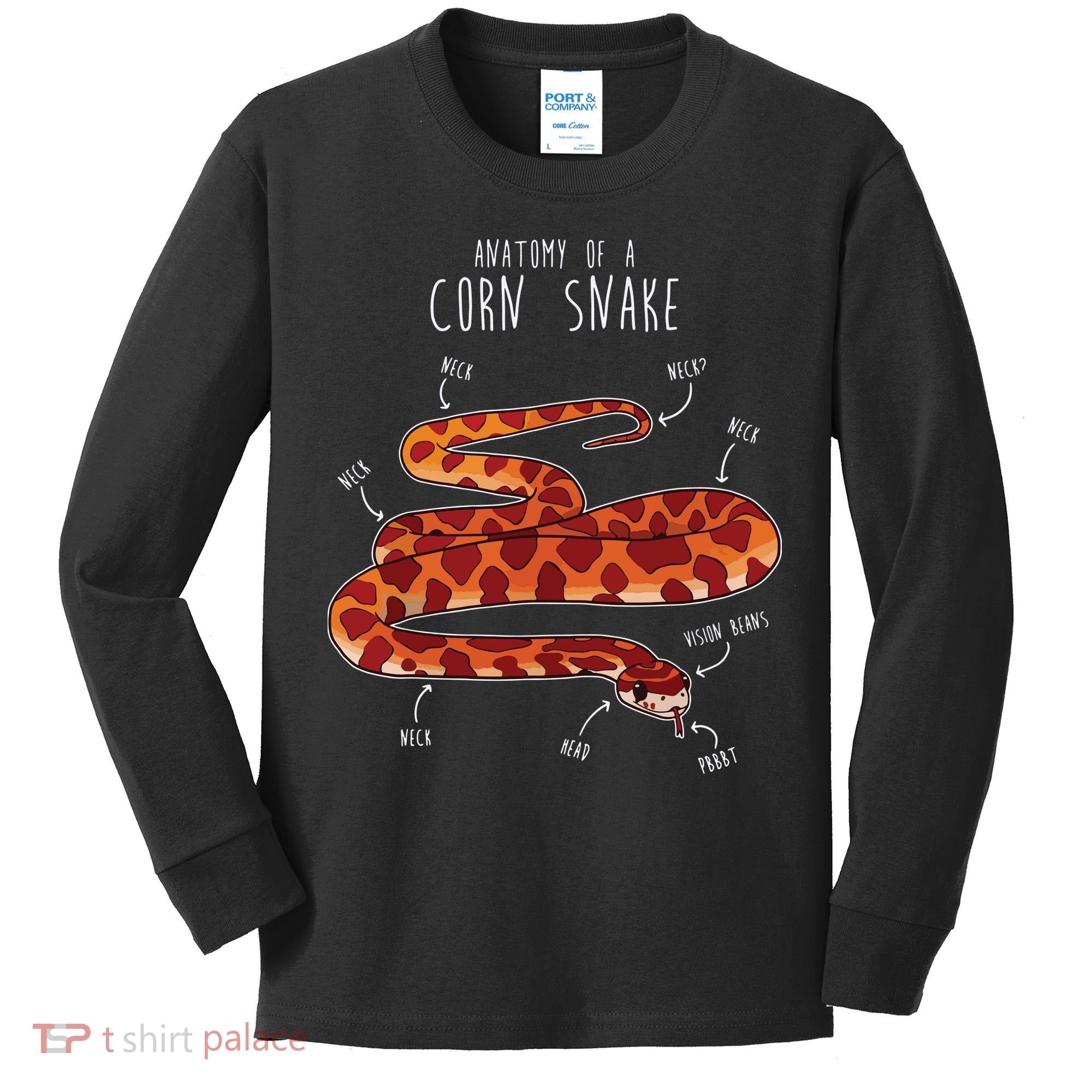 Anatomy Of A Corn Snake Funny Pet Reptile Snake Lover Kids Long Sleeve Shirt