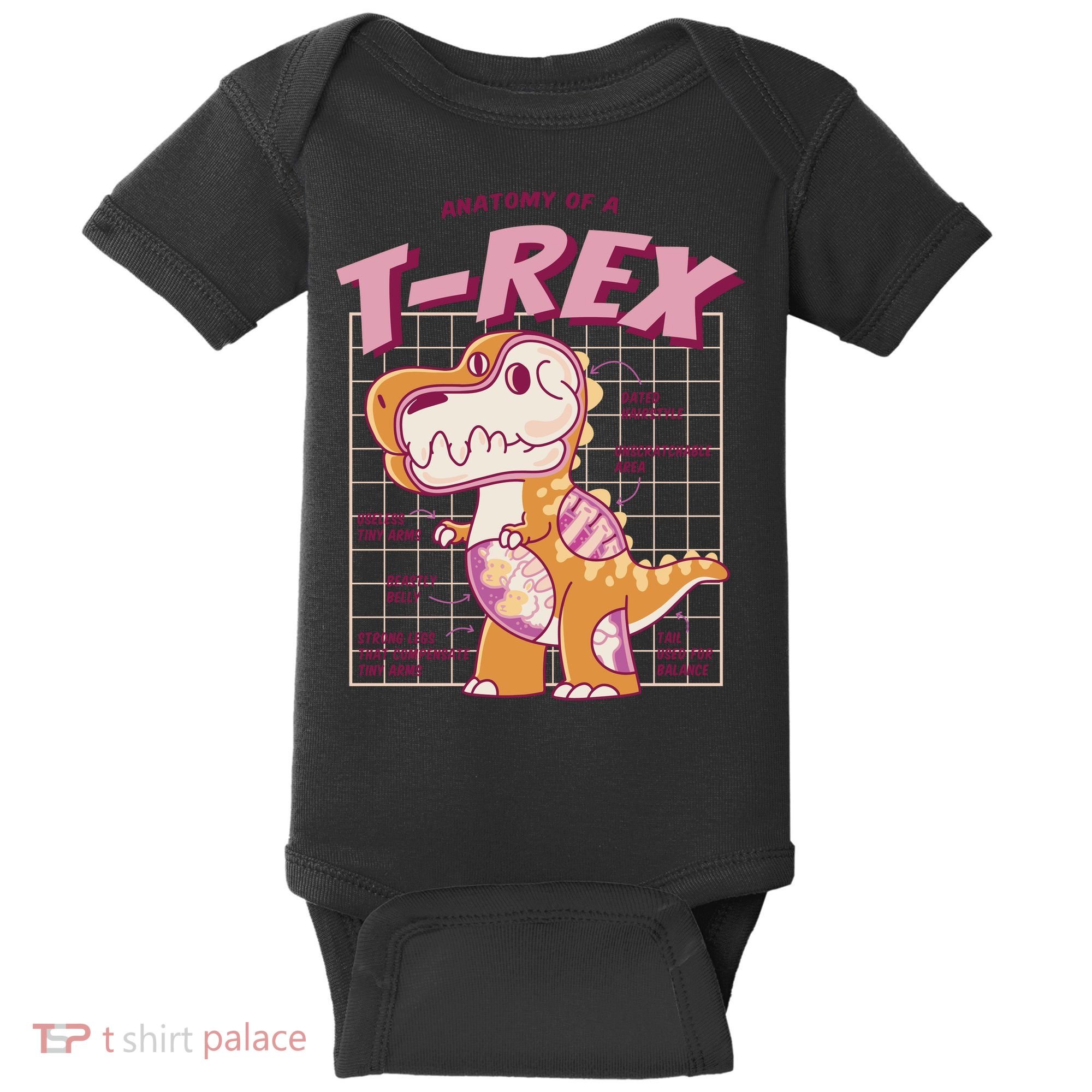 Anatomy Of A T Rex Baby Bodysuit