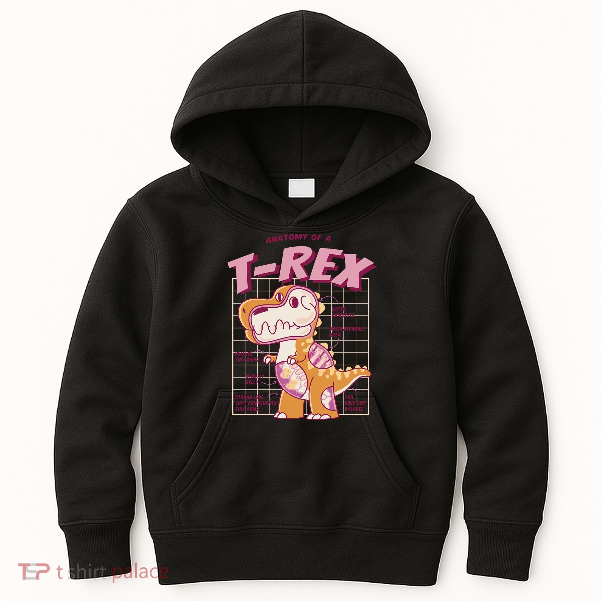 Anatomy Of A T Rex Kids Hoodie
