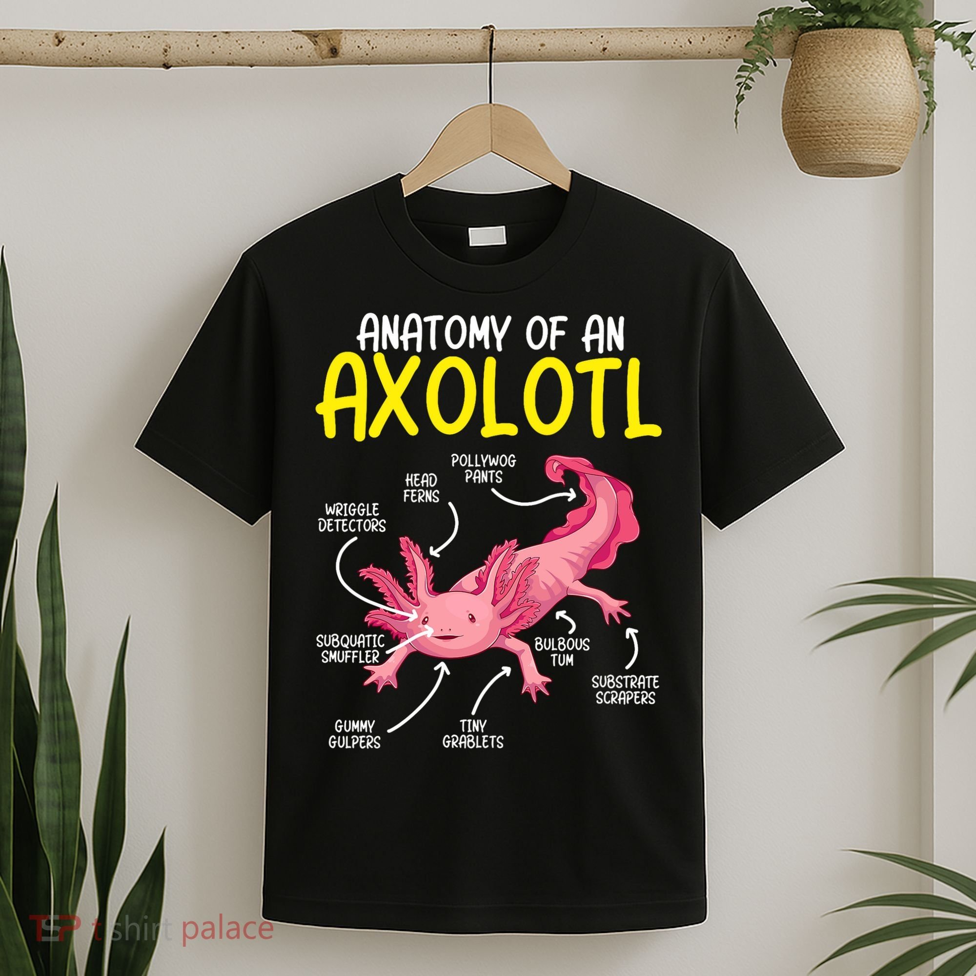 Anatomy Of An Axolotl Kawaii Salamander Pet Axolotl Lover T-Shirt