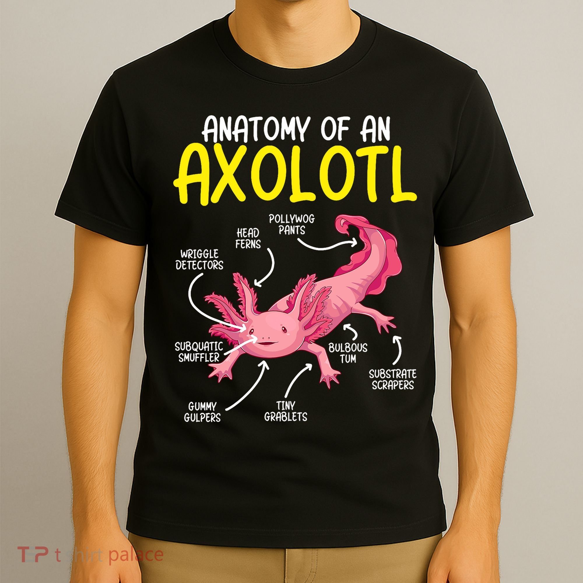 Anatomy Of An Axolotl Kawaii Salamander Pet Axolotl Lover T-Shirt
