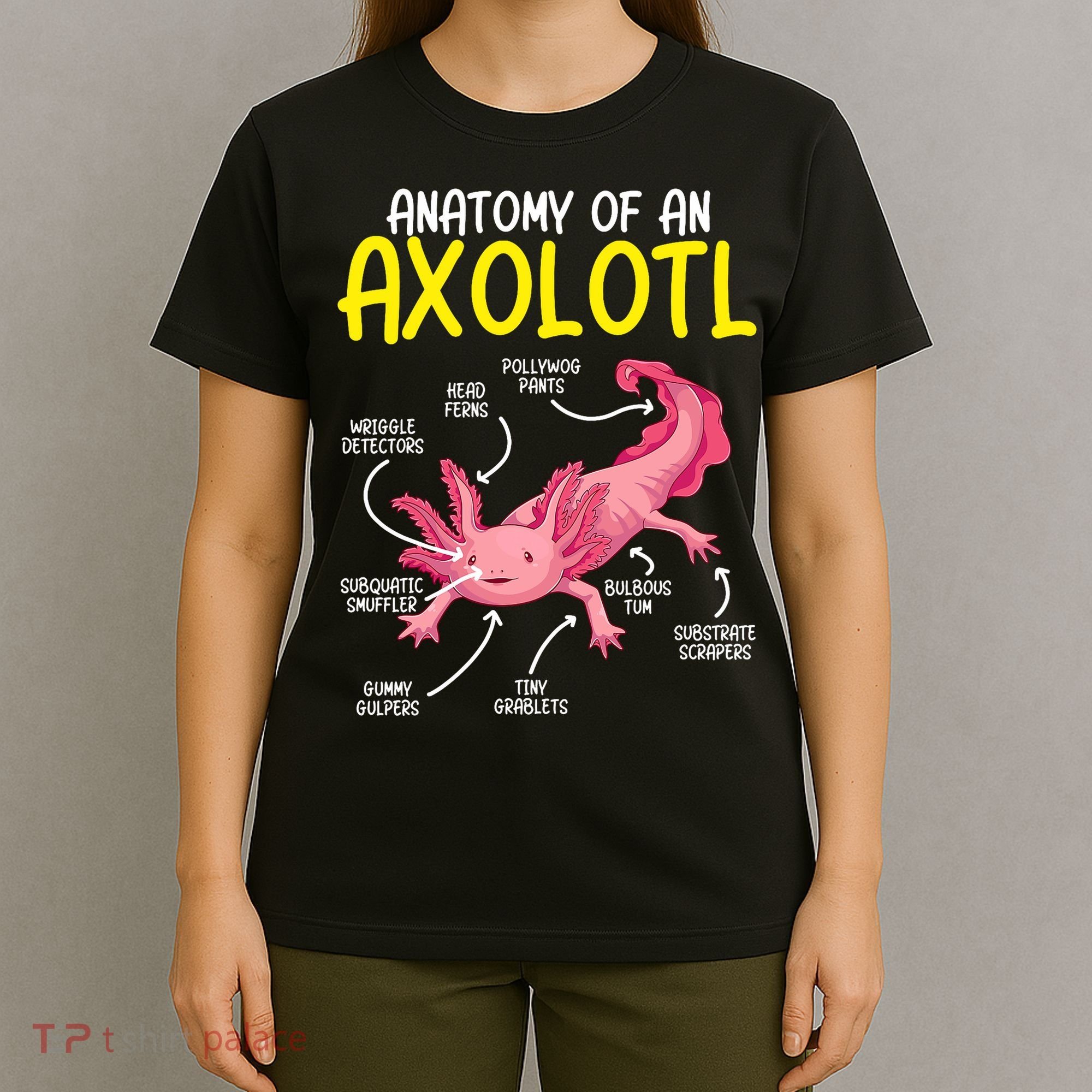Anatomy Of An Axolotl Kawaii Salamander Pet Axolotl Lover T-Shirt