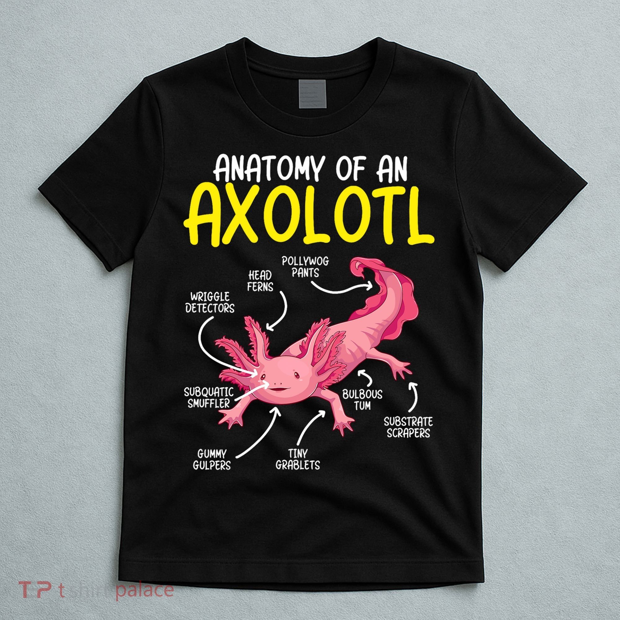 Anatomy Of An Axolotl Kawaii Salamander Pet Axolotl Lover T-Shirt