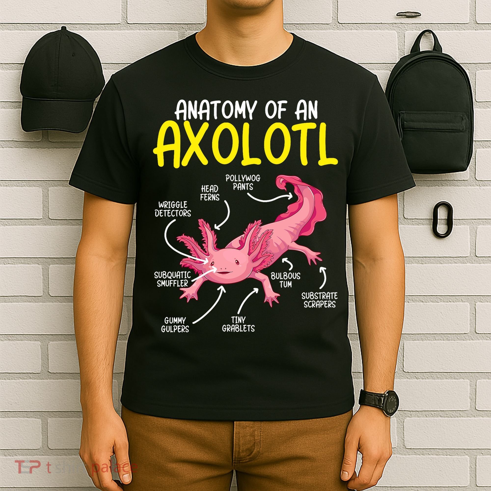 Anatomy Of An Axolotl Kawaii Salamander Pet Axolotl Lover T-Shirt