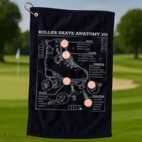 Anatomy Of A Roller Skate Golf Towel thumb 1