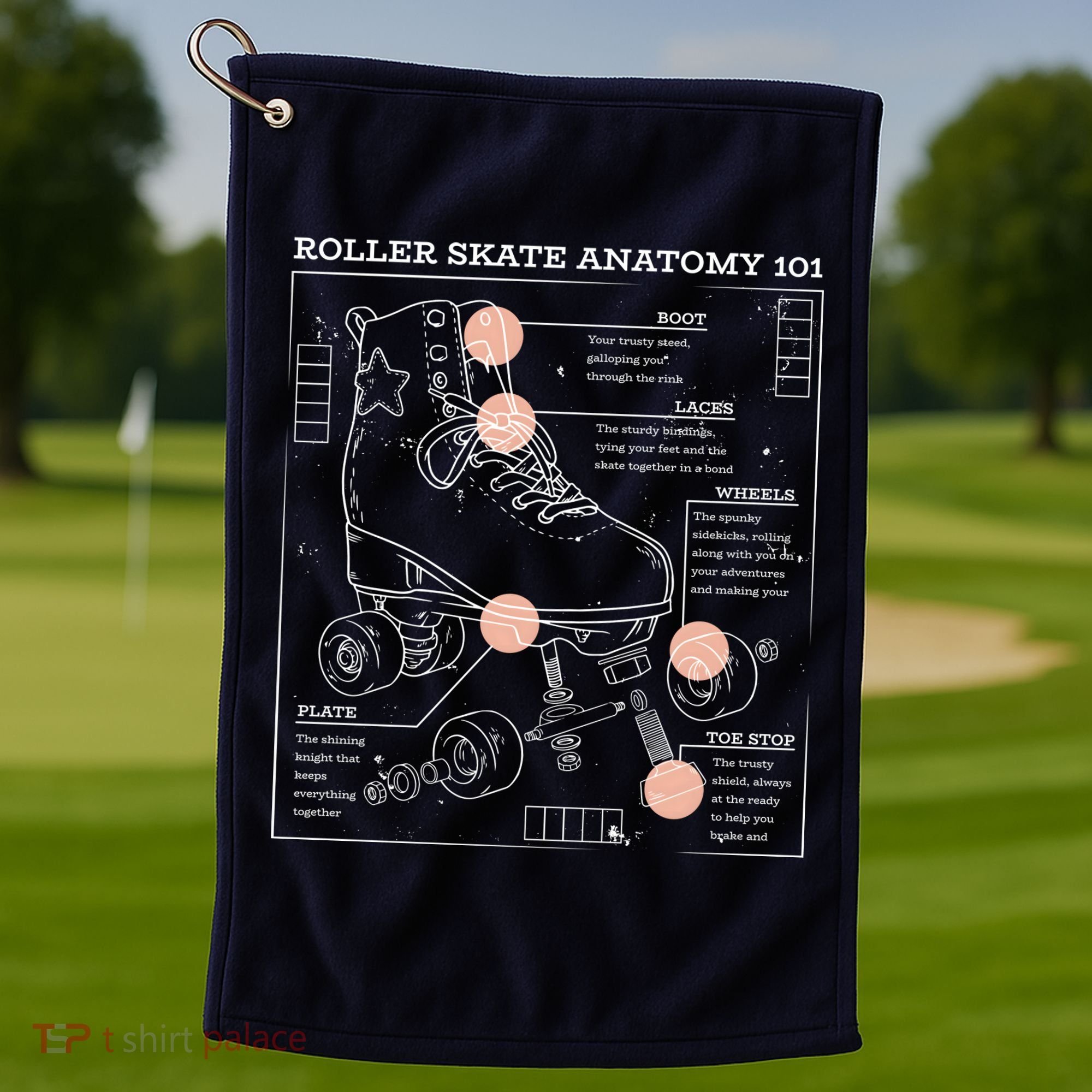 Anatomy Of A Roller Skate Golf Towel