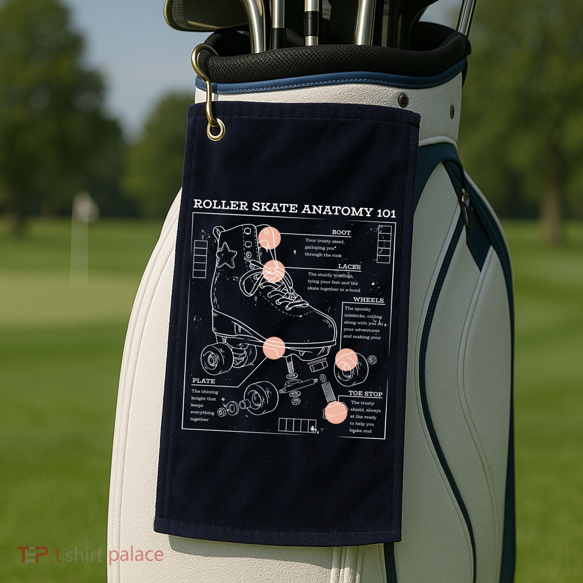 Anatomy Of A Roller Skate Golf Towel