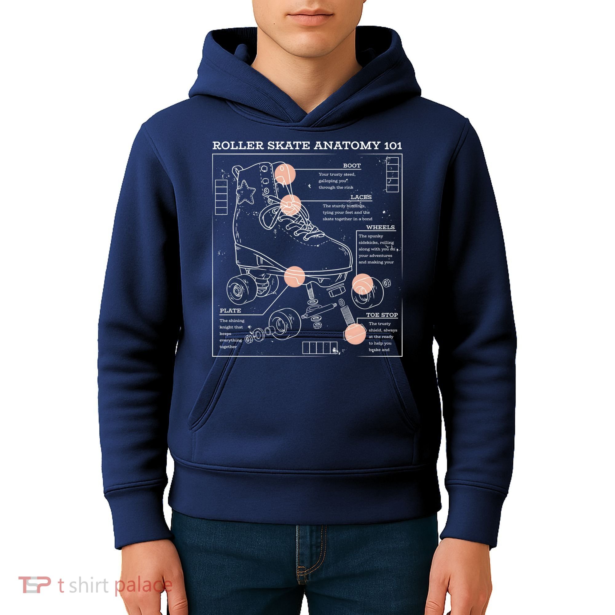 Anatomy Of A Roller Skate Kids Hoodie