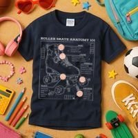 Anatomy Of A Roller Skate Kids T-Shirt thumb 3