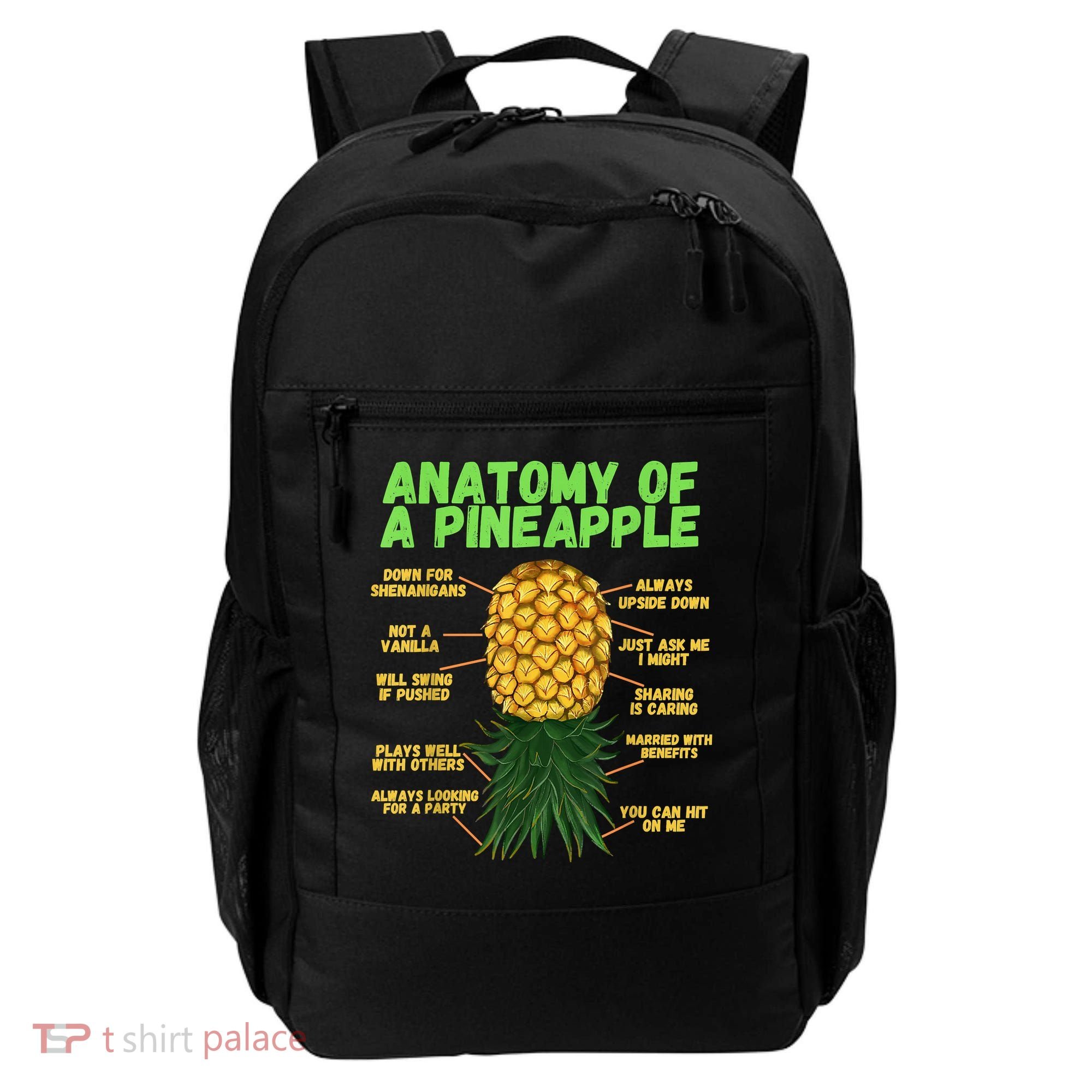 Anatomy Of A Pineapple Funny Upside Down Pineapple Backpack