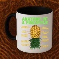 Anatomy Of A Pineapple Funny Upside Down Pineapple Coffee Mug thumb 2