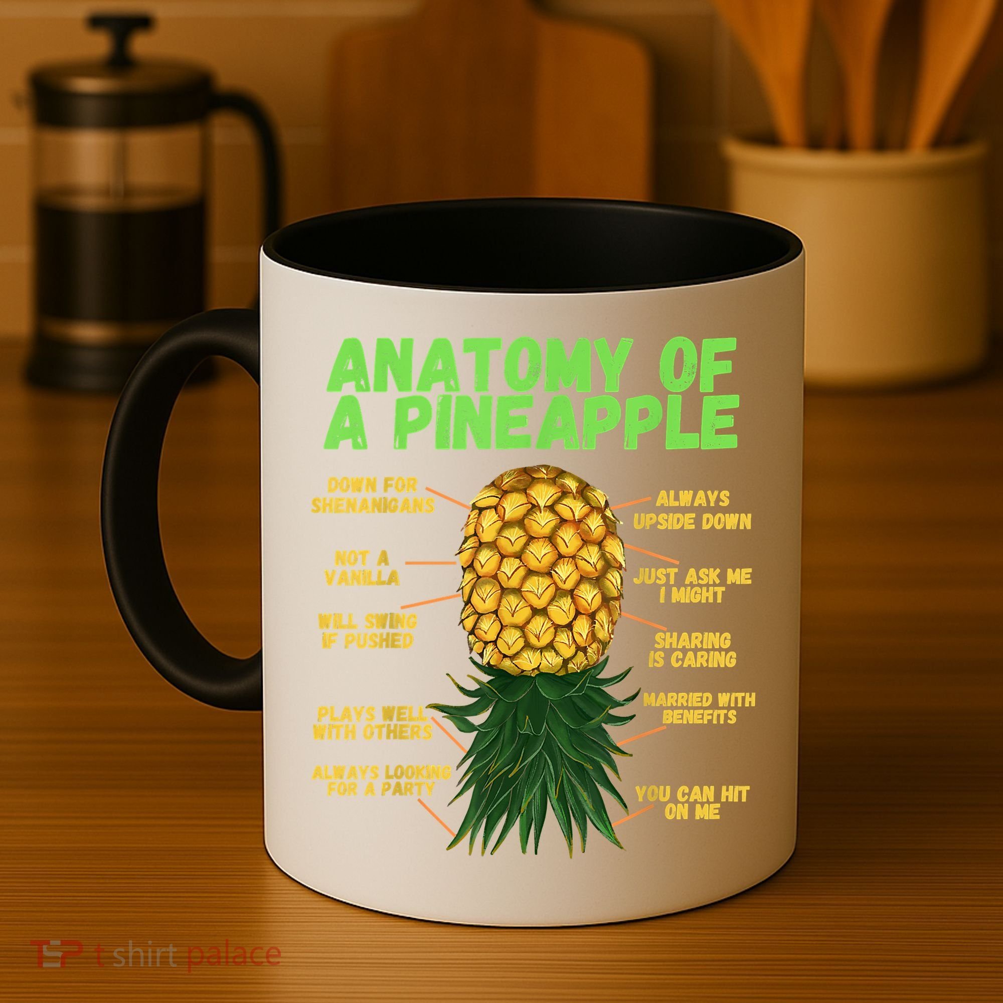 Anatomy Of A Pineapple Funny Upside Down Pineapple Coffee Mug
