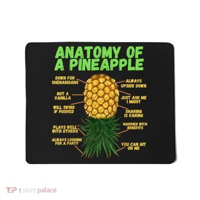 Anatomy Of A Pineapple Funny Upside Down Pineapple Mousepad