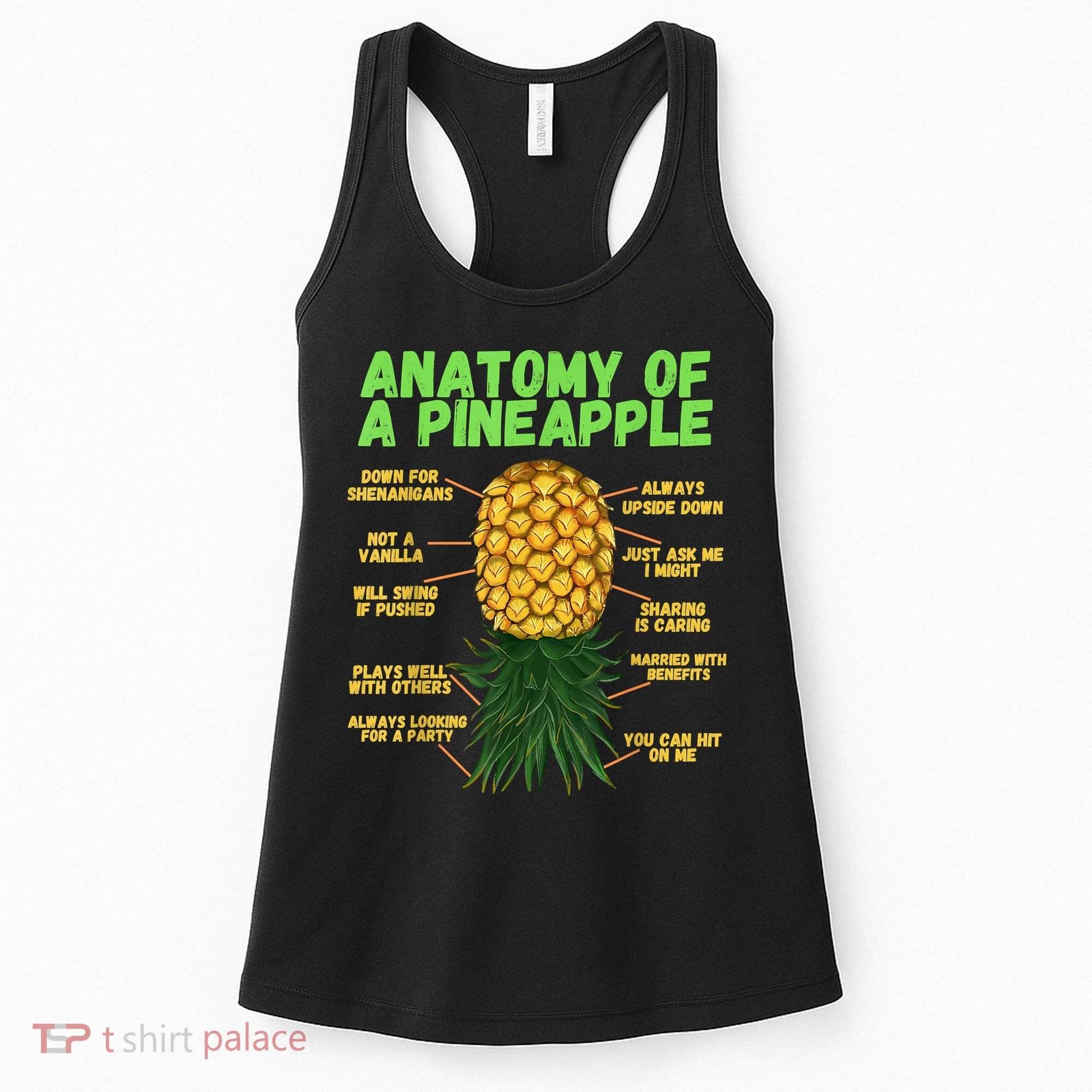 Anatomy Of A Pineapple Funny Upside Down Pineapple Women's Tank Top