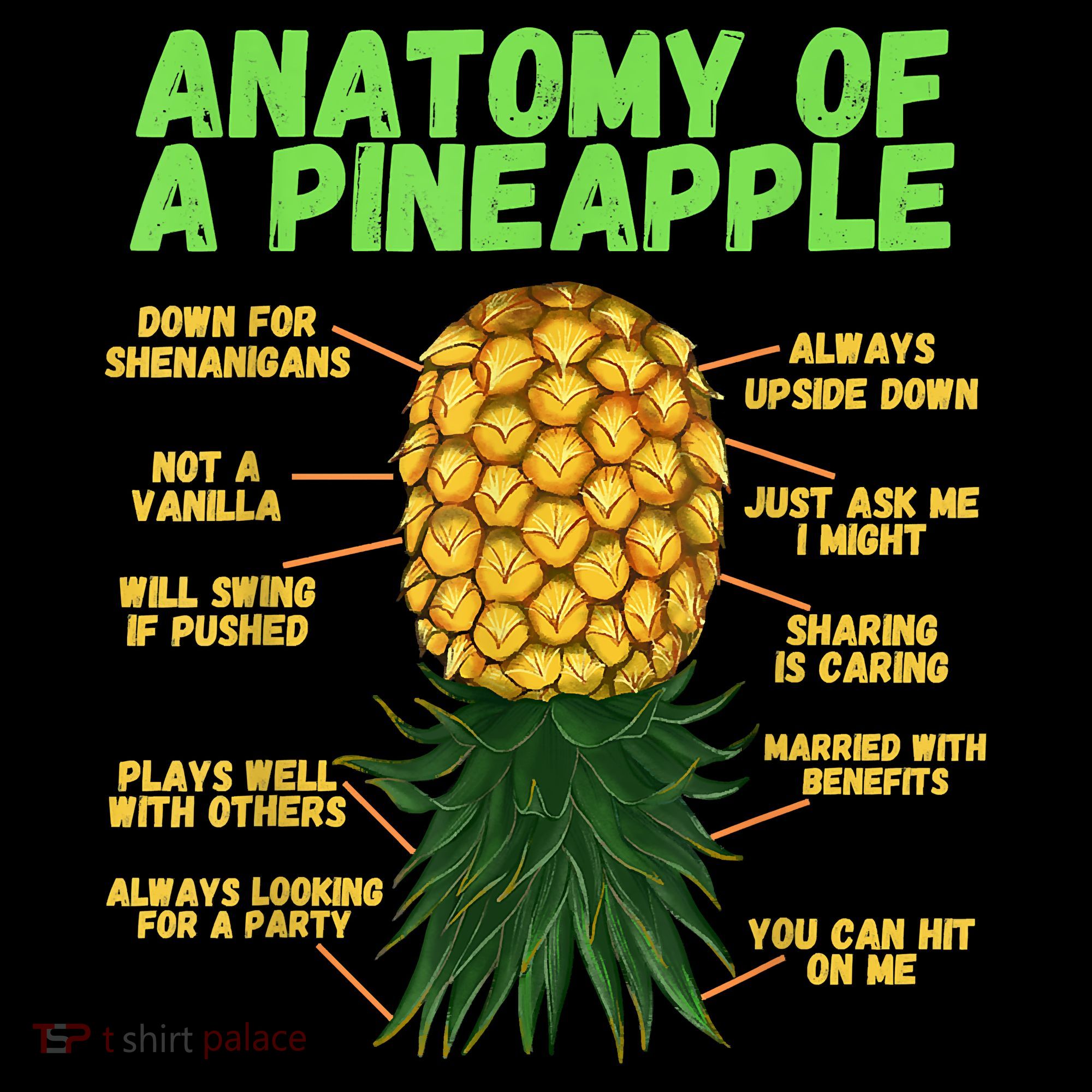 Anatomy Of A Pineapple Funny Upside Down Pineapple Women's Tank Top