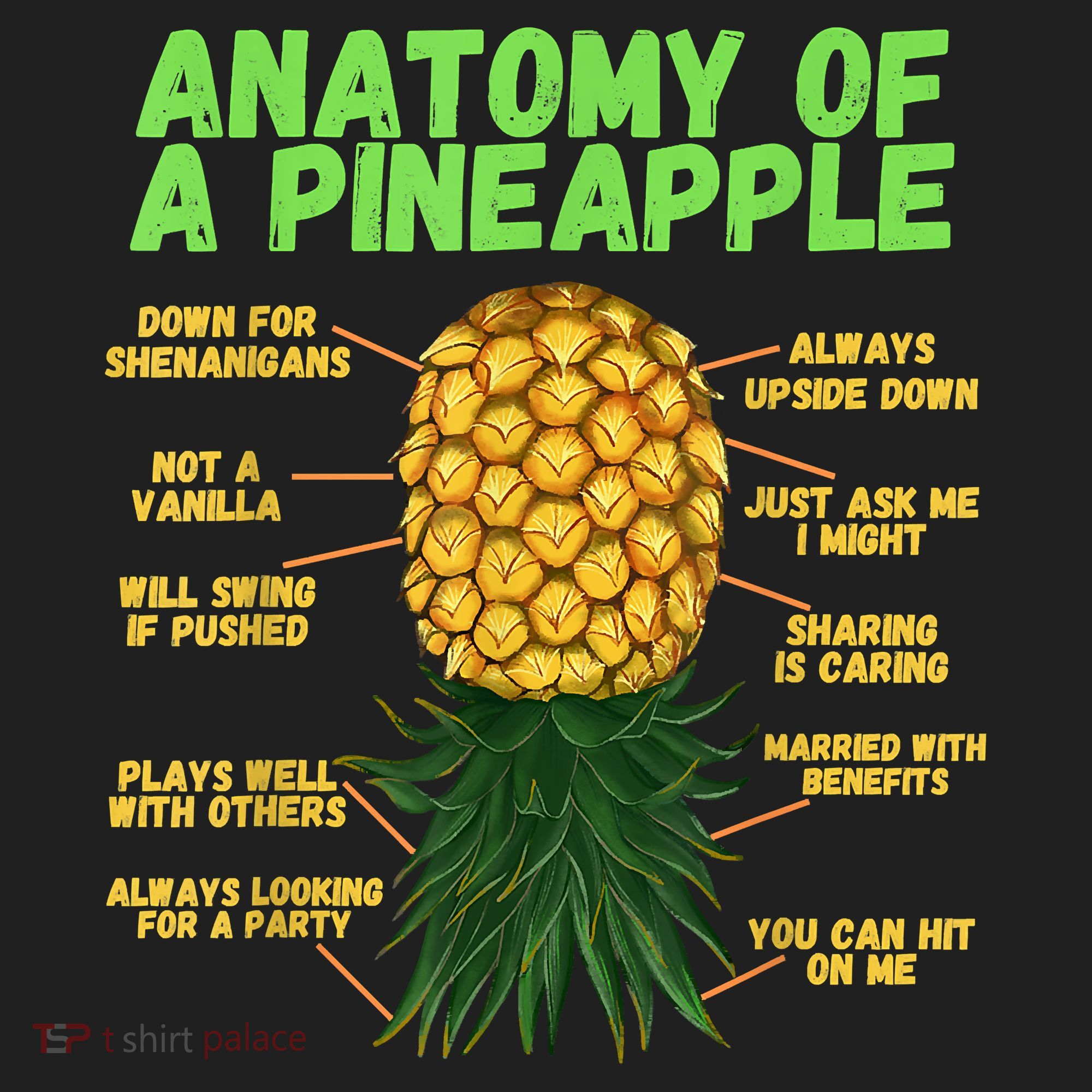 Anatomy Of A Pineapple Funny Upside Down Pineapple Hat