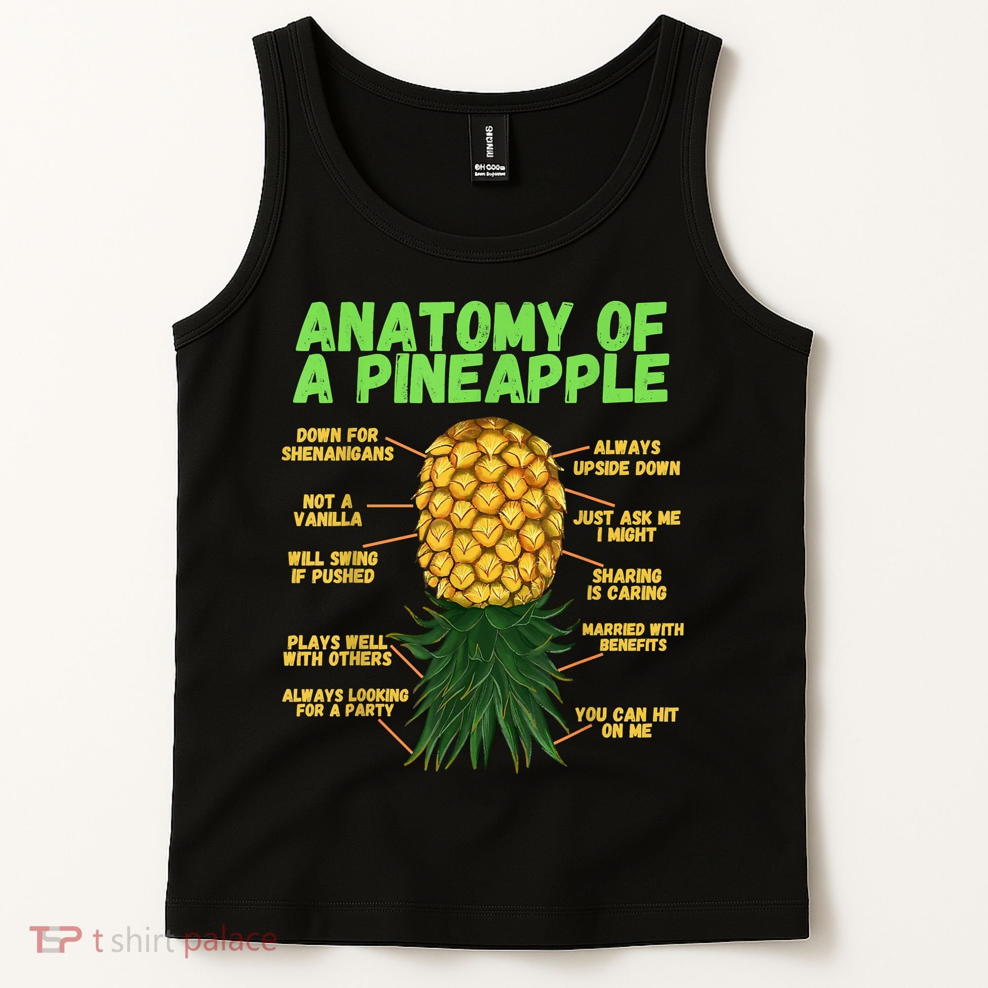 Anatomy Of A Pineapple Funny Upside Down Pineapple Tank Top