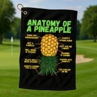 Anatomy Of A Pineapple Funny Upside Down Pineapple Golf Towel thumb 1