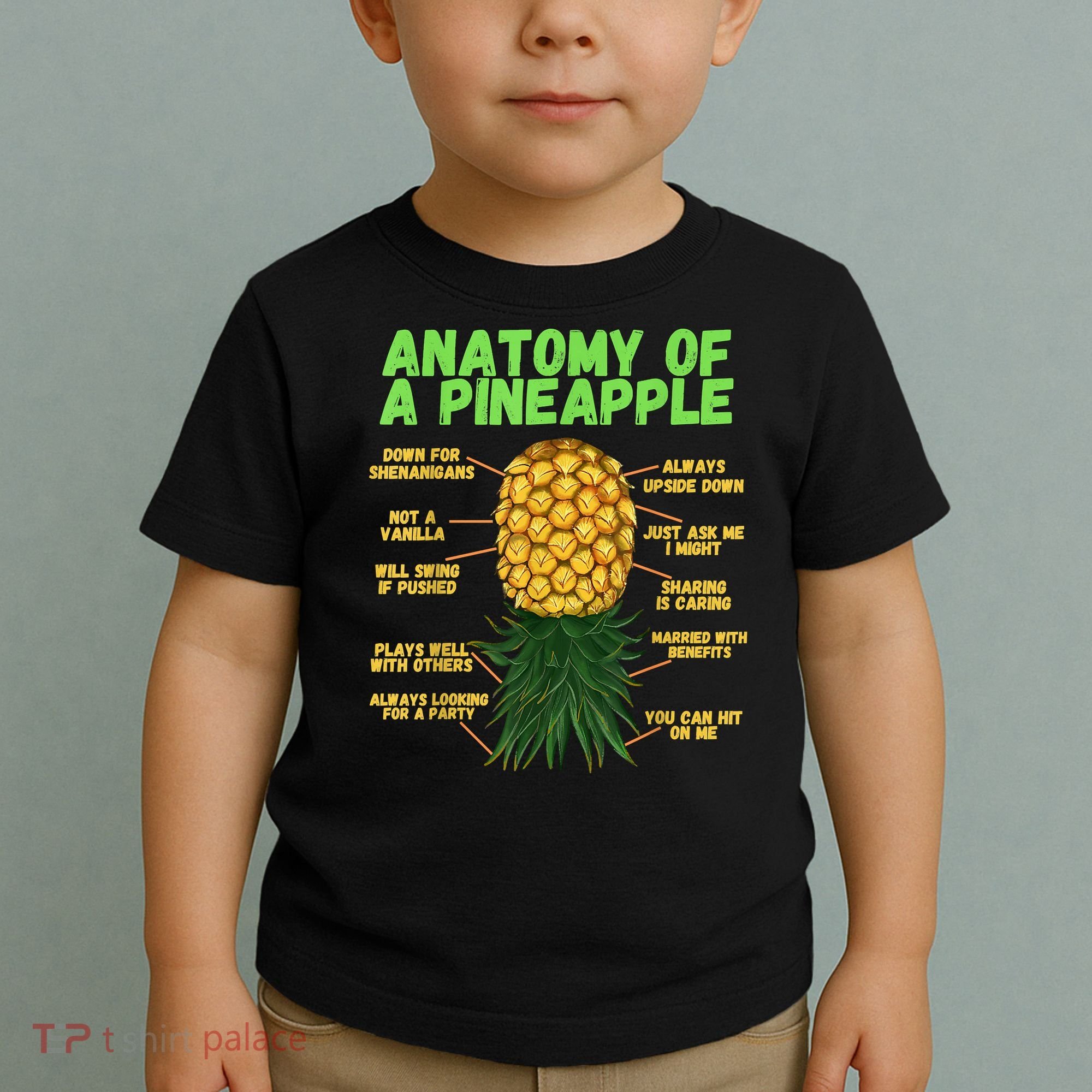 Anatomy Of A Pineapple Funny Upside Down Pineapple Toddler T-Shirt