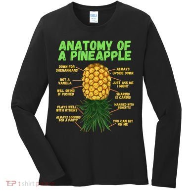 Anatomy Of A Pineapple Funny Upside Down Pineapple Women's Long Sleeve Shirt