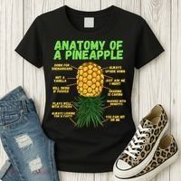 Anatomy Of A Pineapple Funny Upside Down Pineapple Women's T-Shirt thumb 3